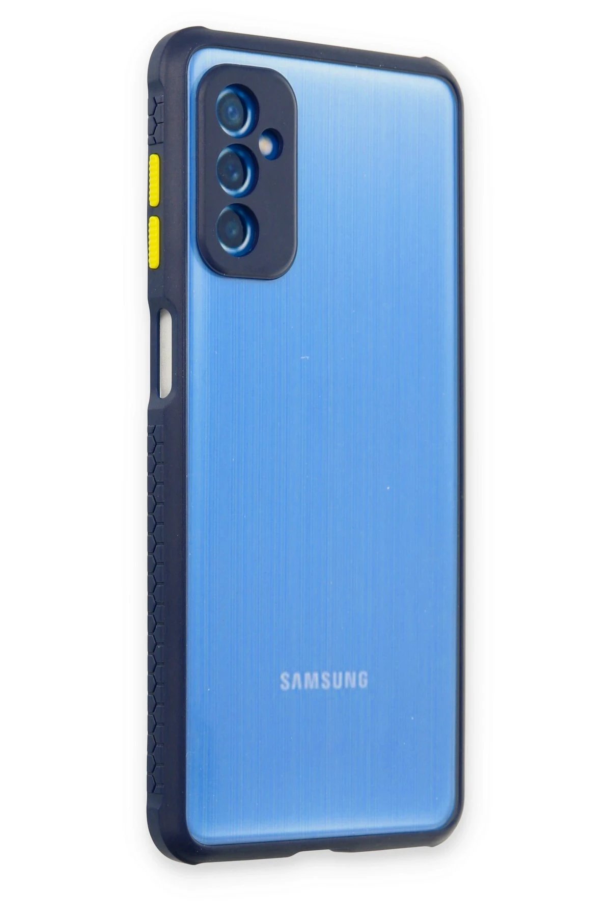 Newface Samsung Galaxy M52 5G Kılıf Miami Şeffaf Silikon - Lacivert