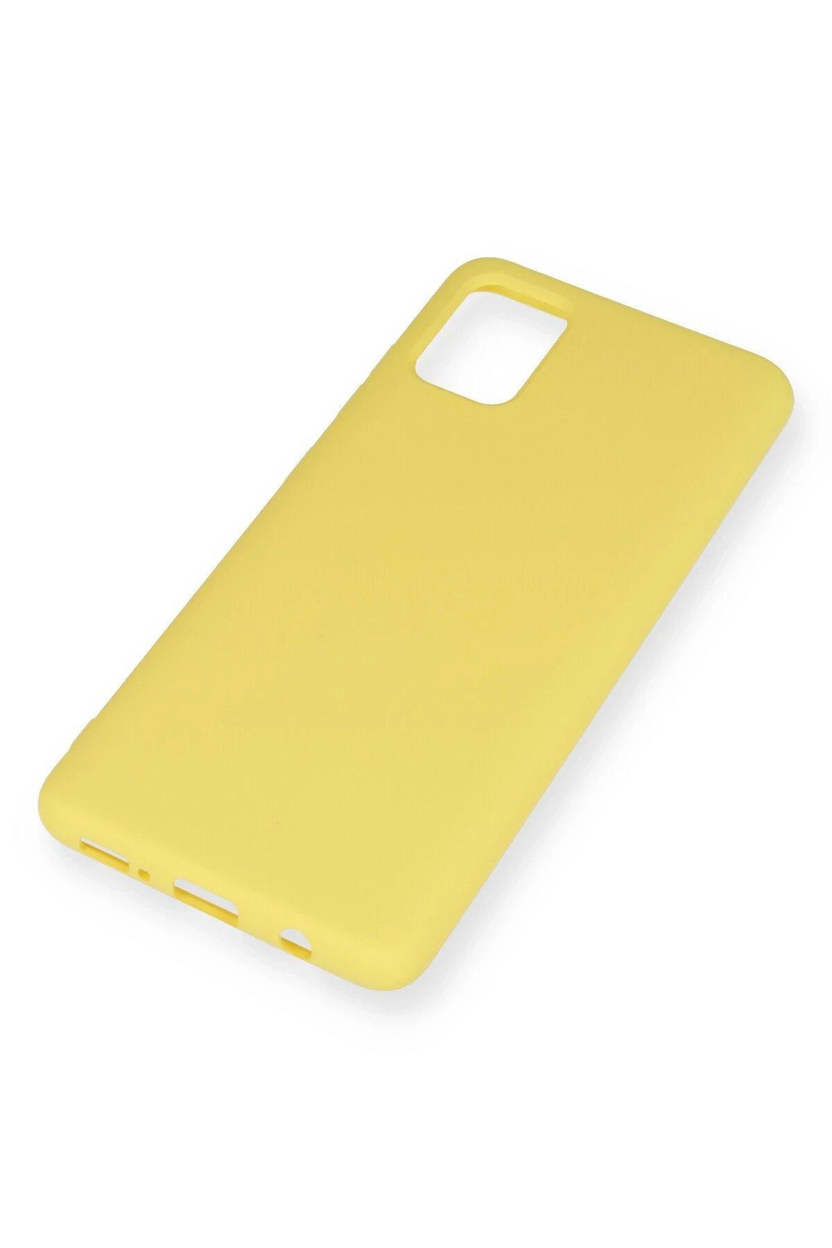 Newface Samsung Galaxy A51 Kılıf Nano içi Kadife Silikon - Sarı