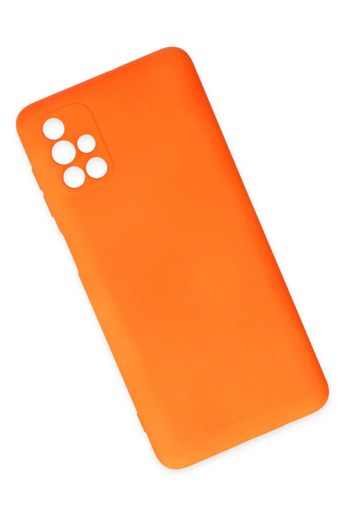 Newface Samsung Galaxy M51 Kılıf Nano içi Kadife Silikon - Turuncu