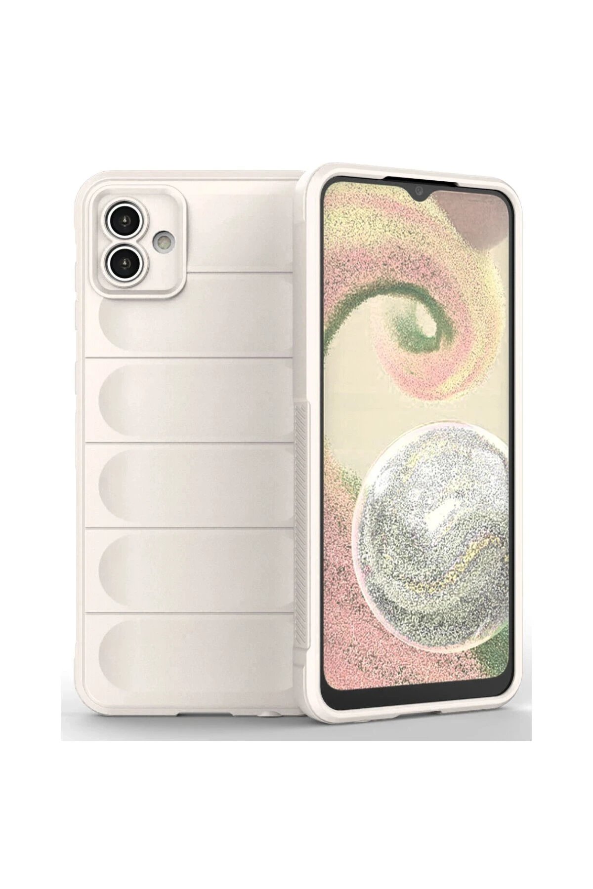 Newface Samsung Galaxy A04E Kılıf Optimum Silikon - Krem