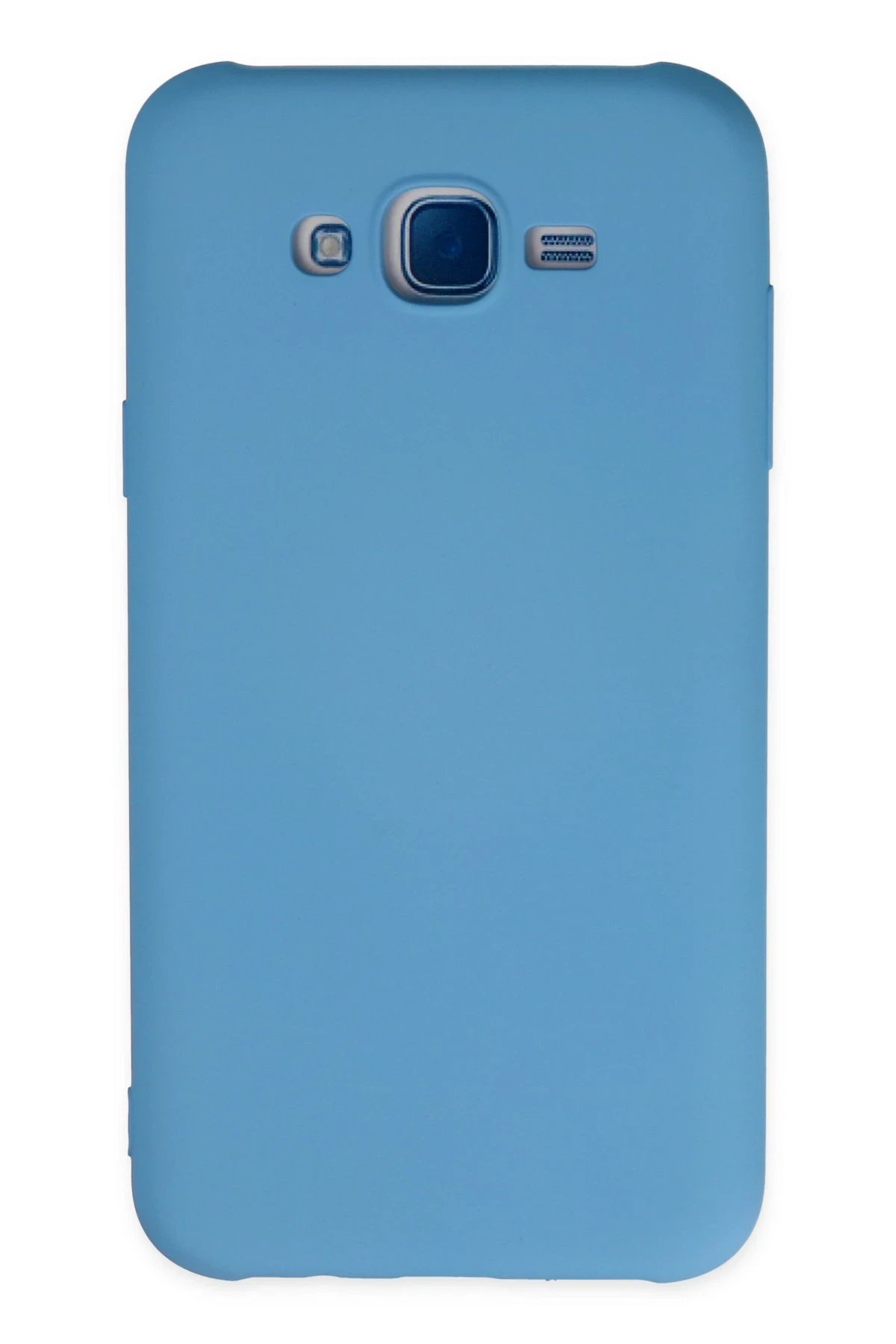 Newface Samsung Galaxy J7 Kılıf Nano içi Kadife Silikon - Mavi