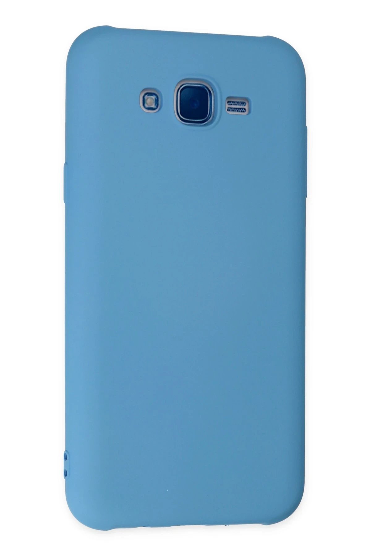 Newface Samsung Galaxy J7 Kılıf Nano içi Kadife Silikon - Mavi