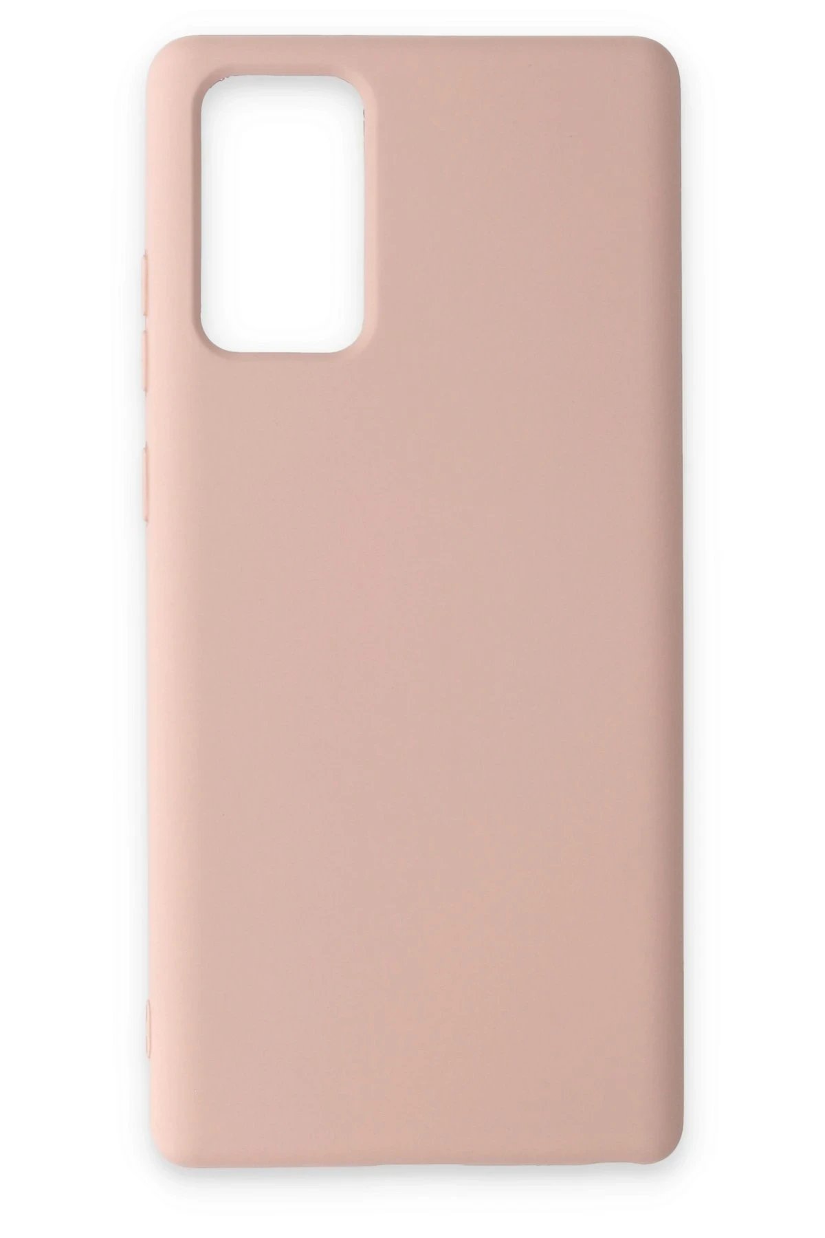 Newface Samsung Galaxy Note 20 Kılıf Nano içi Kadife Silikon - Pudra