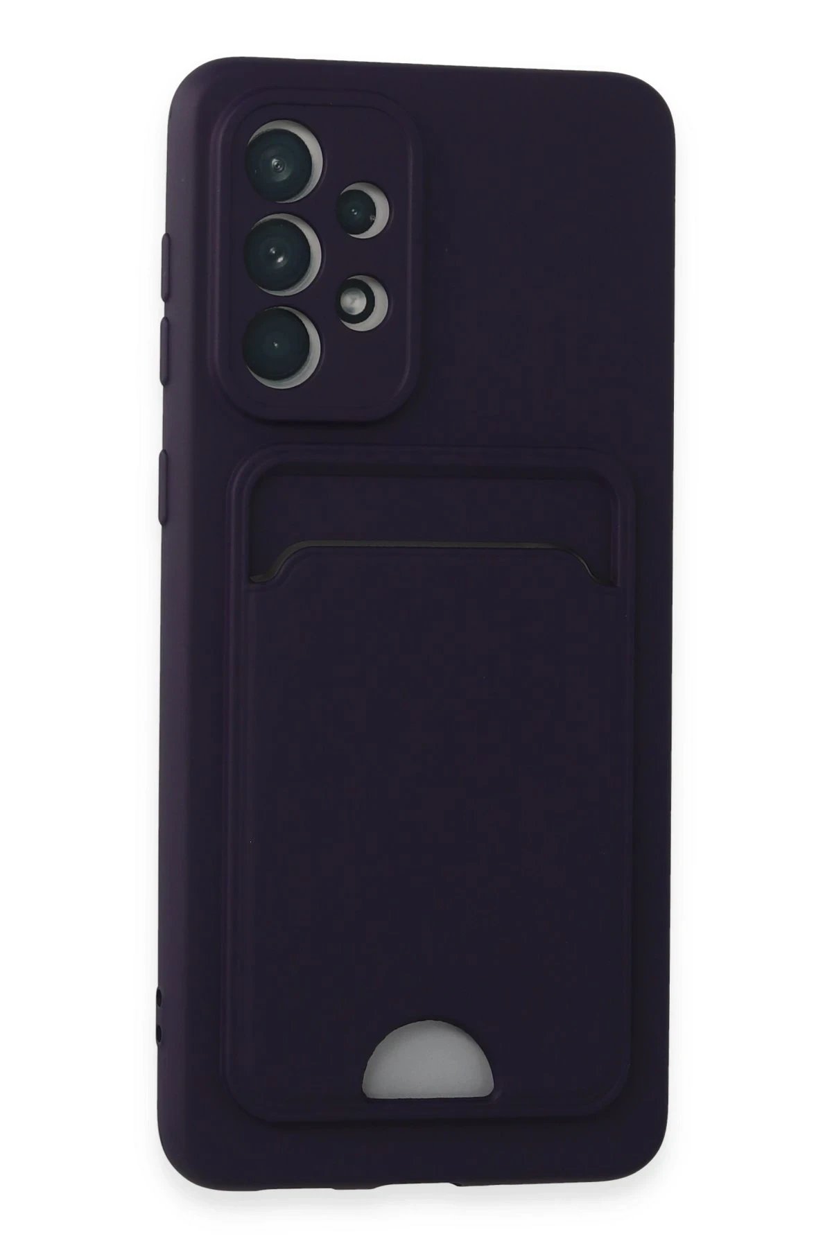 Newface Samsung Galaxy A33 5G Kılıf Kelvin Kartvizitli Silikon - Derin Mor