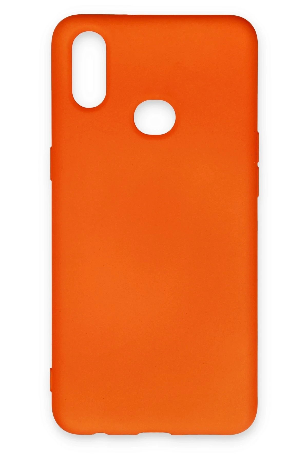 Newface Samsung Galaxy A10S Kılıf Nano içi Kadife Silikon - Turuncu