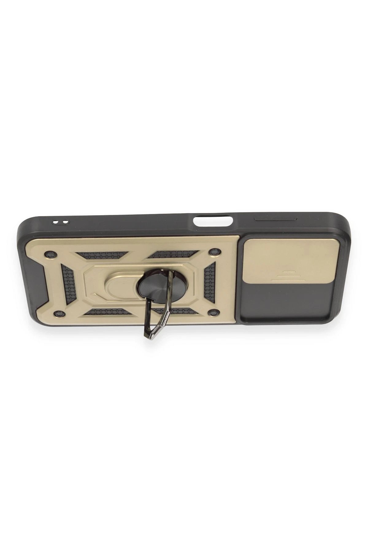 Newface Samsung Galaxy A14 4G Kılıf Pars Lens Yüzüklü Silikon - Gold