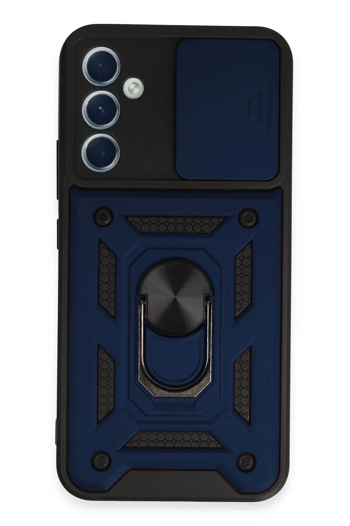 Newface Samsung Galaxy A34 5G Kılıf Pars Lens Yüzüklü Silikon - Lacivert