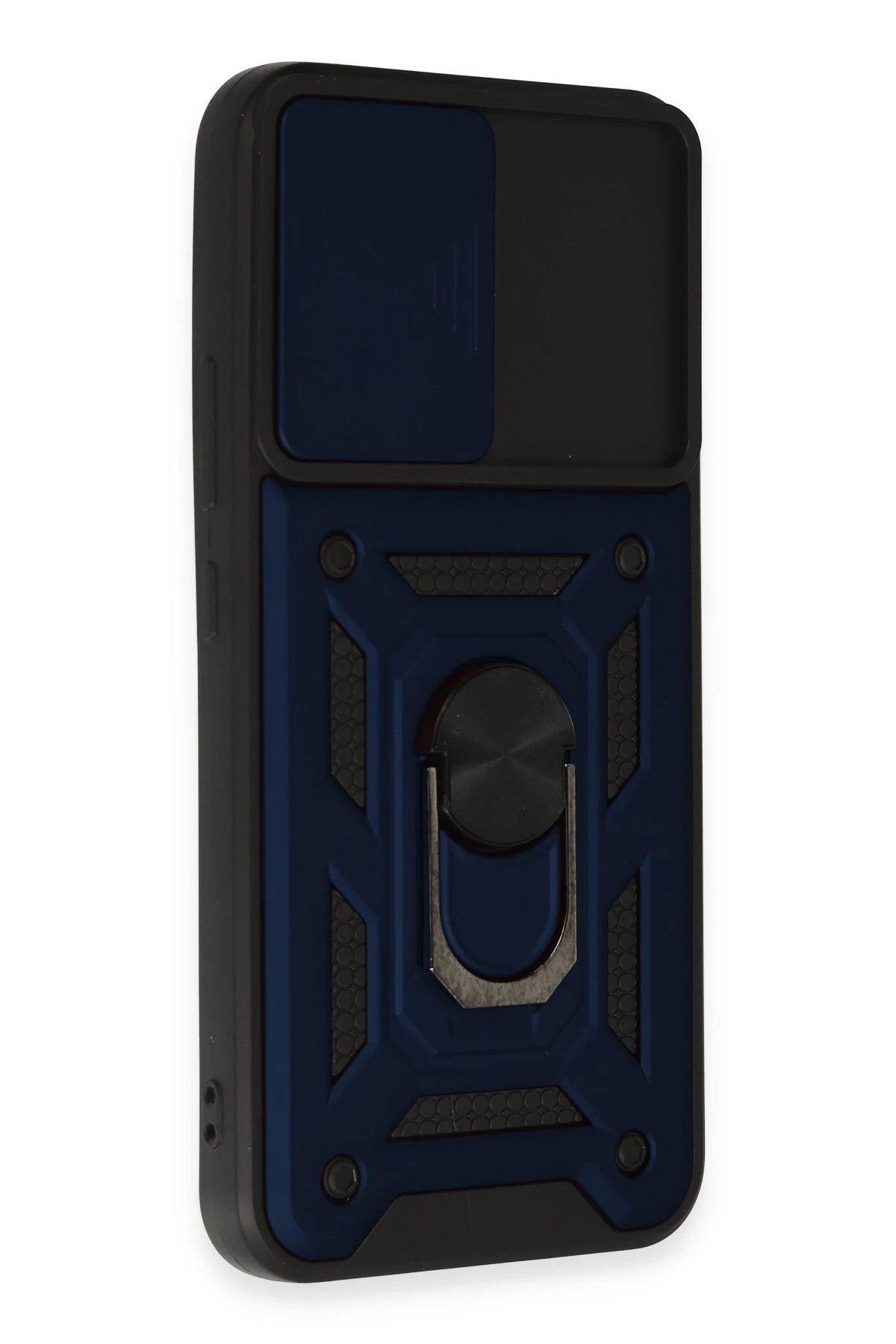 Newface Samsung Galaxy A34 5G Kılıf Pars Lens Yüzüklü Silikon - Lacivert