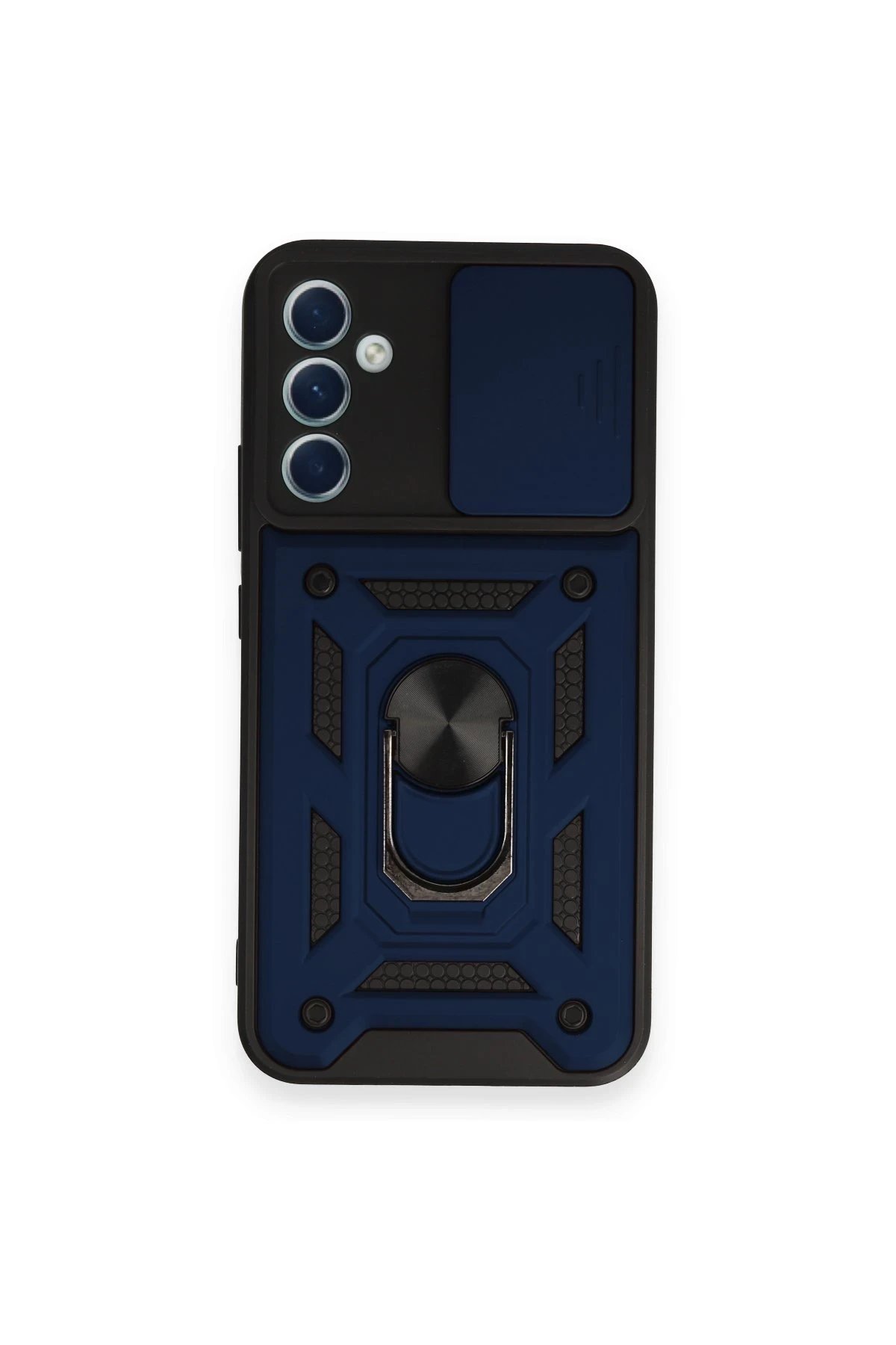 Newface Samsung Galaxy A54 5G Kılıf Pars Lens Yüzüklü Silikon - Lacivert