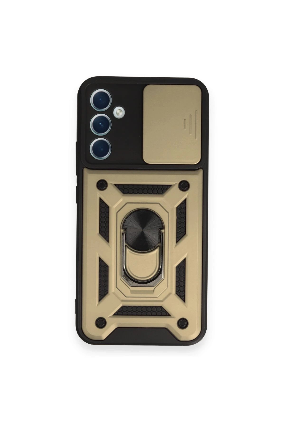 Newface Samsung Galaxy A54 5G Kılıf Pars Lens Yüzüklü Silikon - Gold