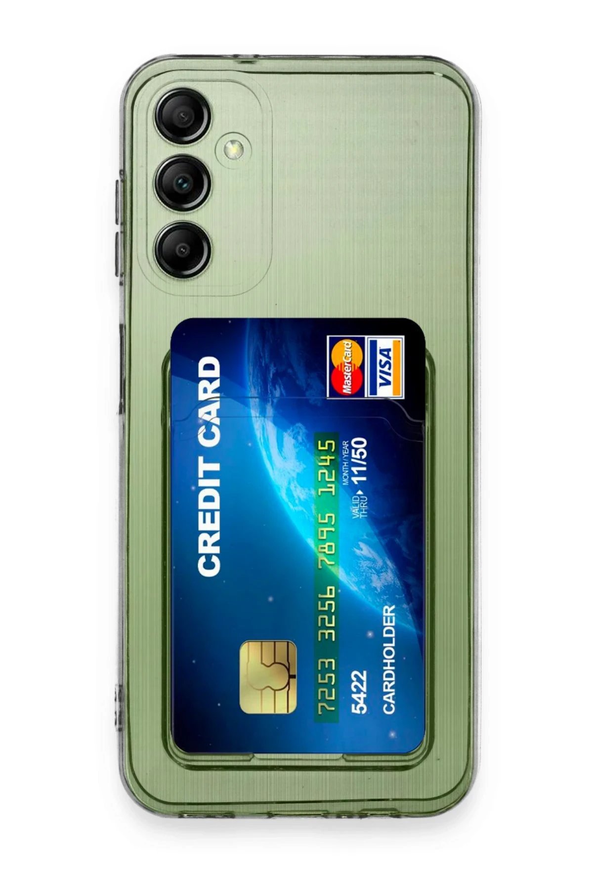 Newface Samsung Galaxy A14 4G Kılıf Kart Şeffaf Silikon - Şeffaf