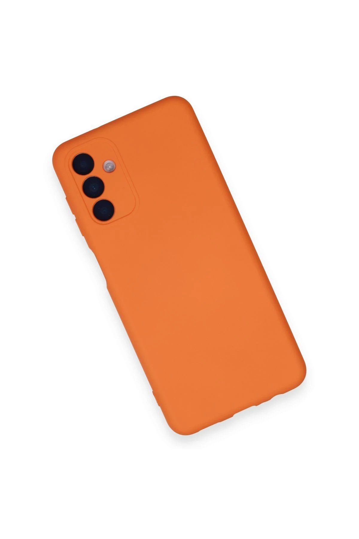 Newface Samsung Galaxy A14 4G Kılıf Nano içi Kadife Silikon - Turuncu