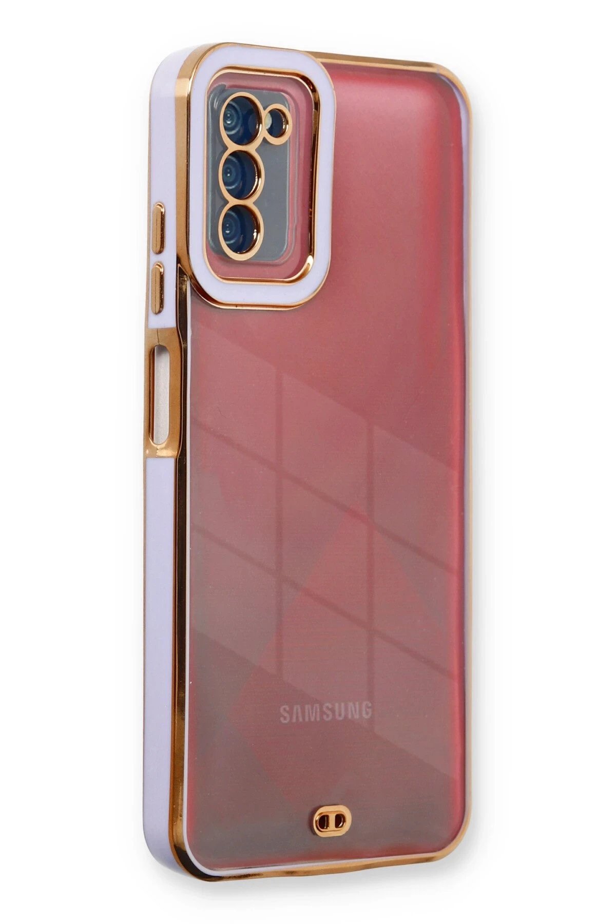 Newface Samsung Galaxy A03S Kılıf Liva Lens Silikon - Lila