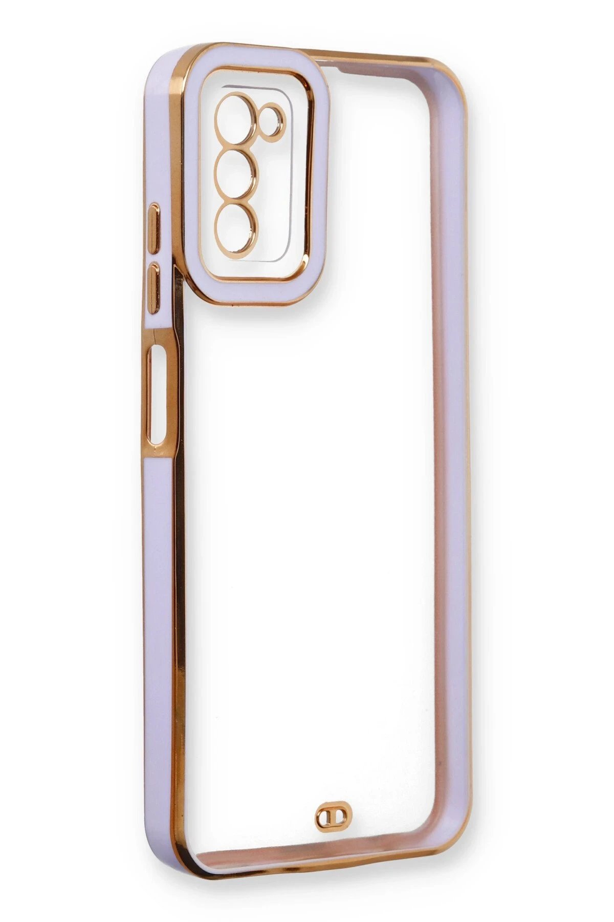 Newface Samsung Galaxy A03S Kılıf Liva Lens Silikon - Lila