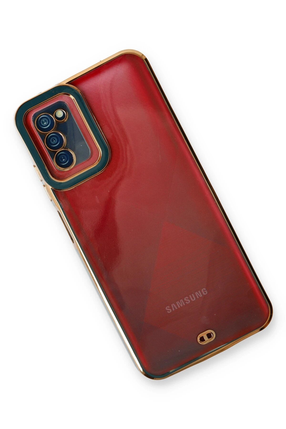 Newface Samsung Galaxy A03S Kılıf Liva Lens Silikon - Yeşil