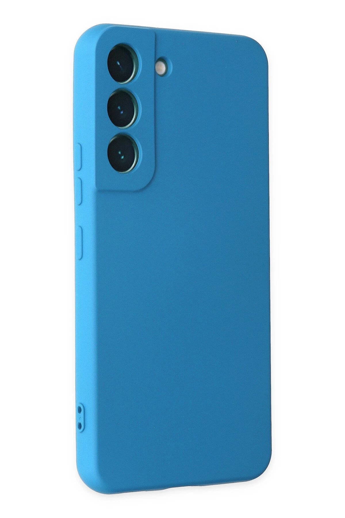 Newface Samsung Galaxy S22 Plus Kılıf Nano içi Kadife Silikon - Mavi