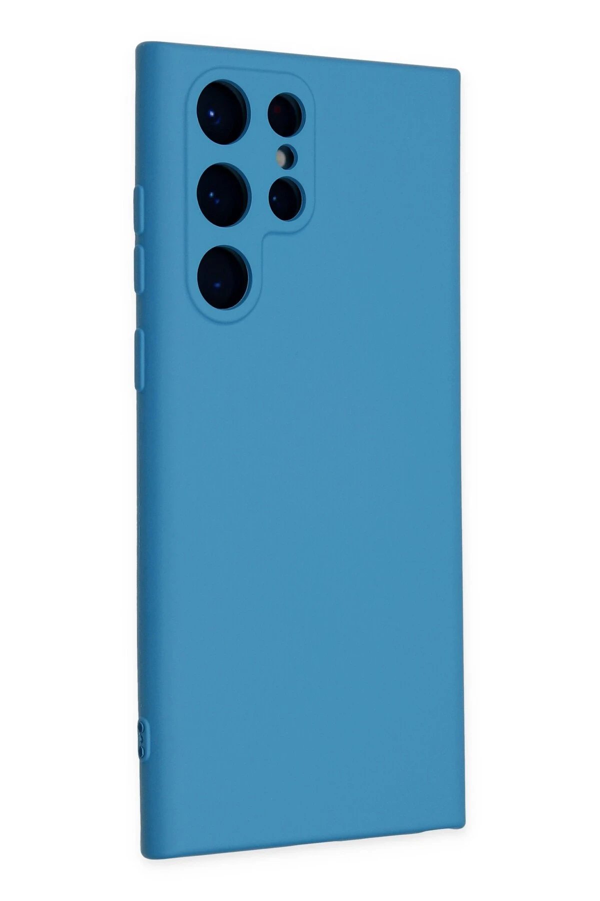 Newface Samsung Galaxy S22 Ultra Kılıf Nano içi Kadife Silikon - Mavi