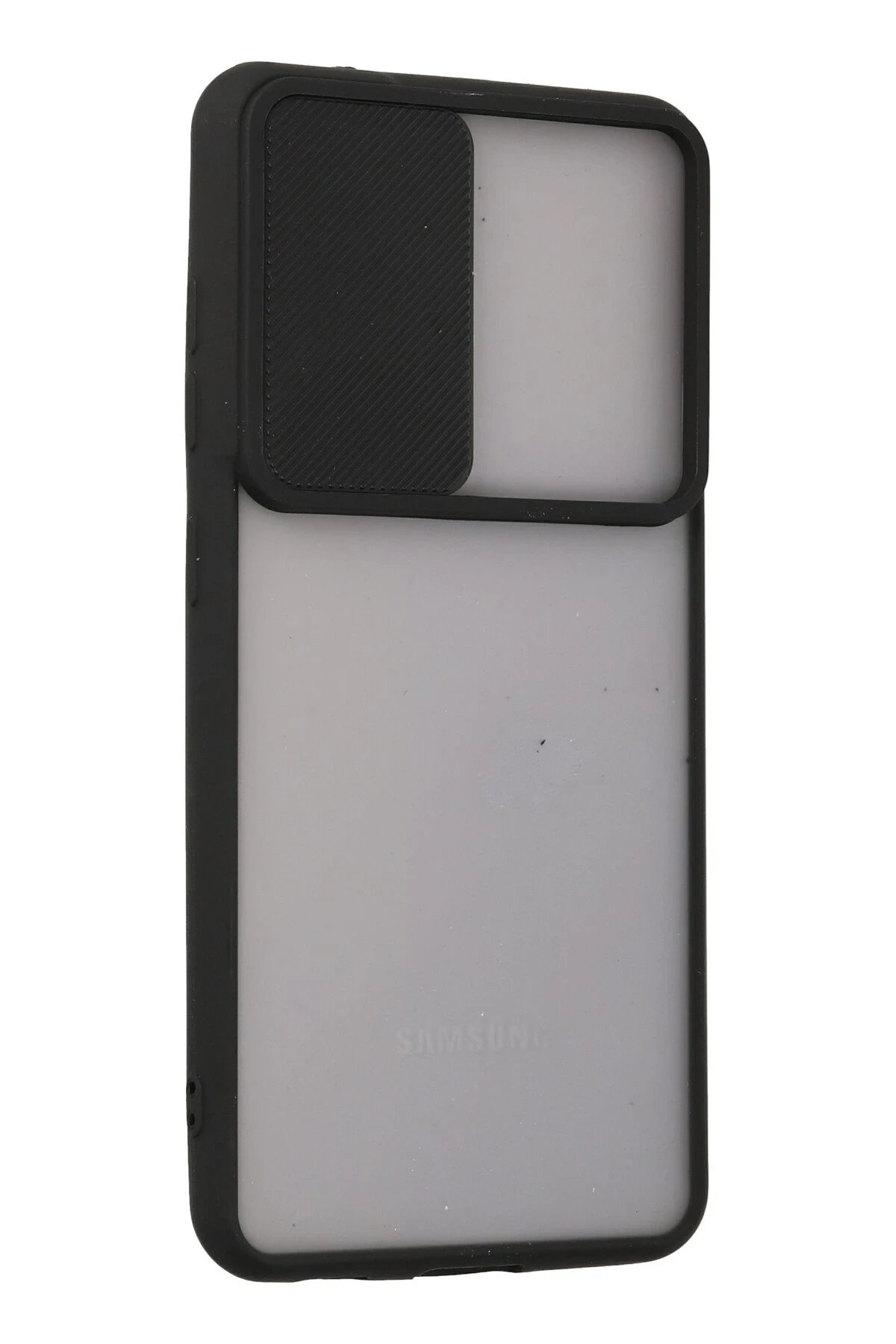 Newface Samsung Galaxy S21 FE Kılıf Palm Buzlu Kamera Sürgülü Silikon - Siyah