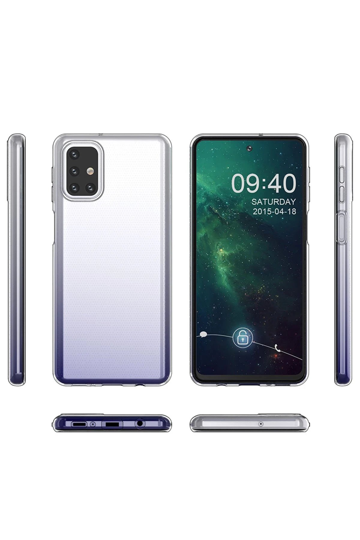Newface Samsung Galaxy M31S Kılıf Lüx Şeffaf Silikon