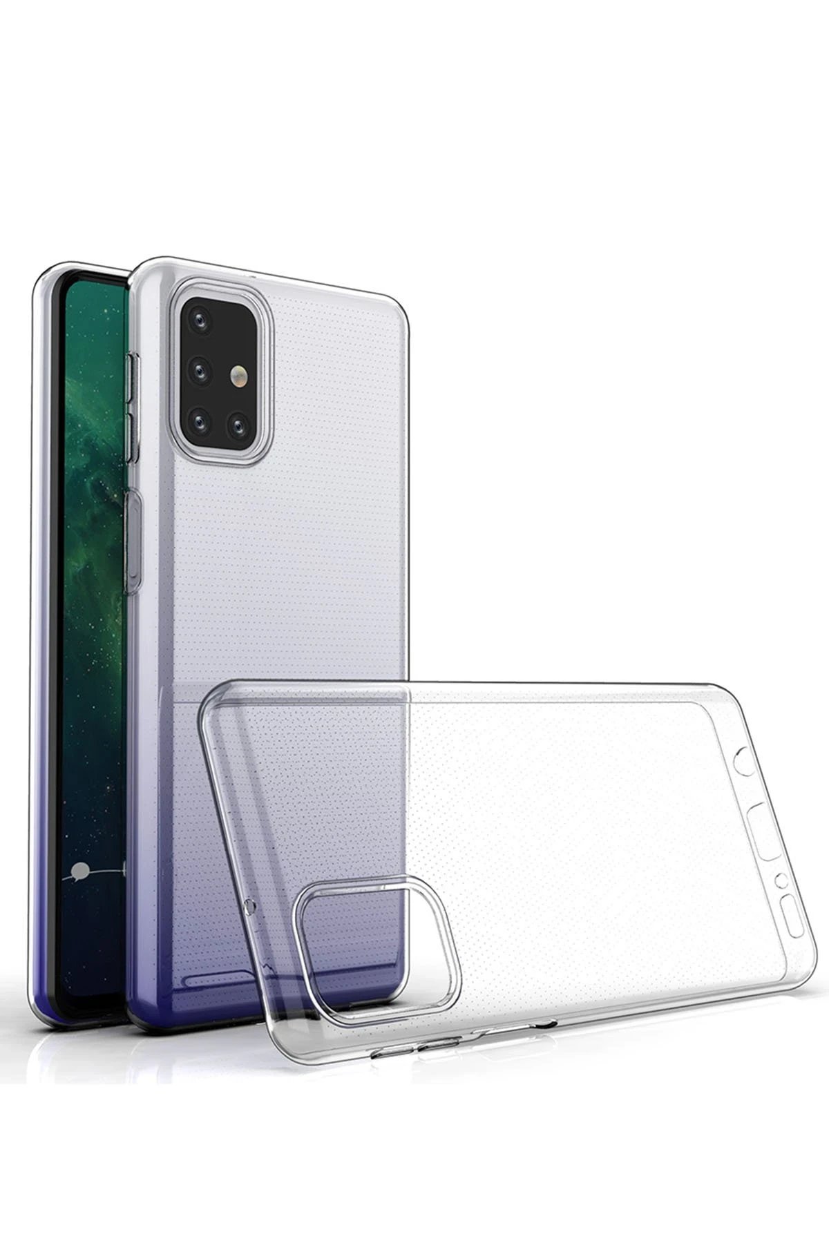 Newface Samsung Galaxy M31S Kılıf Lüx Şeffaf Silikon