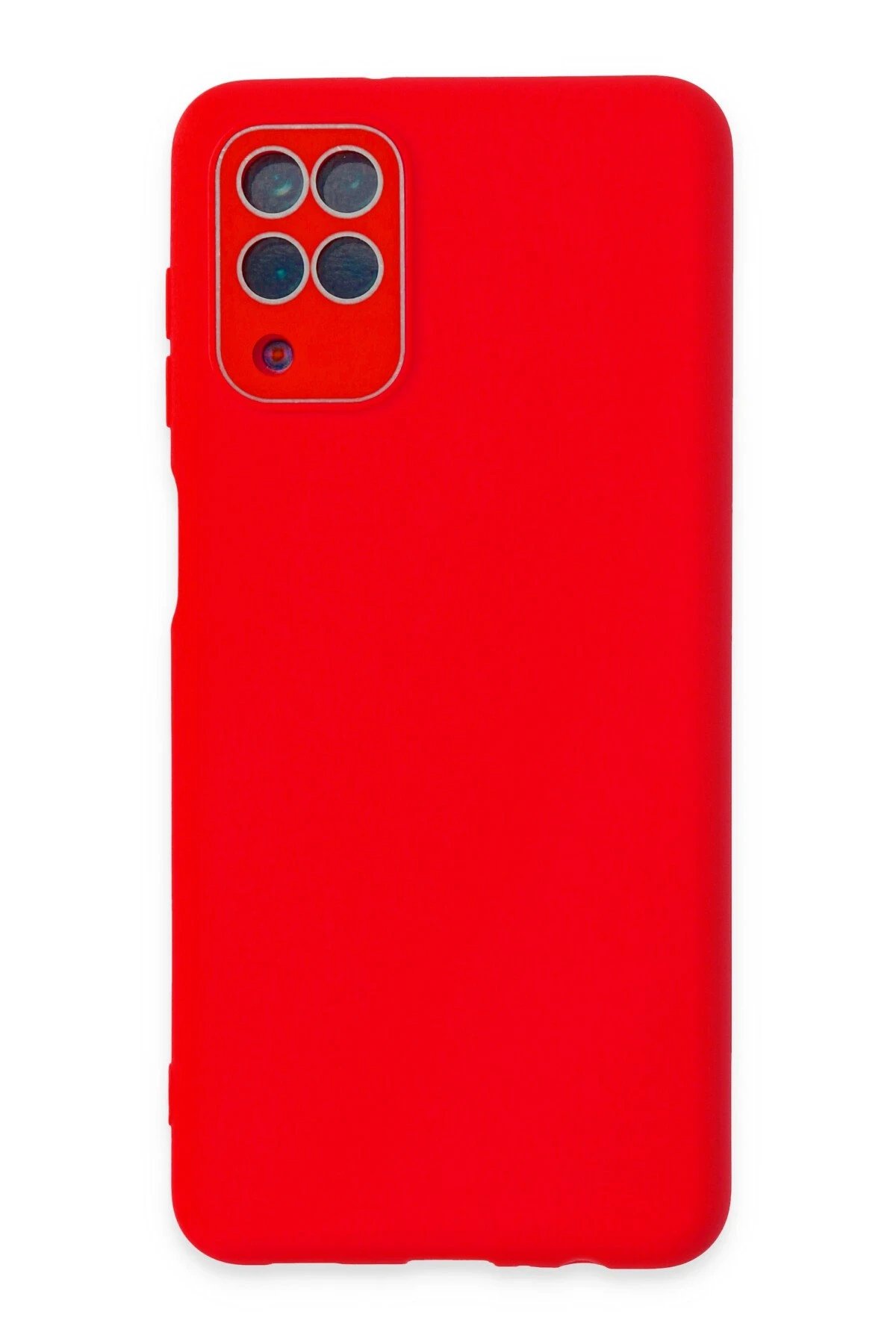 Newface Samsung Galaxy A22 Kılıf Lansman Glass Kapak - Kırmızı