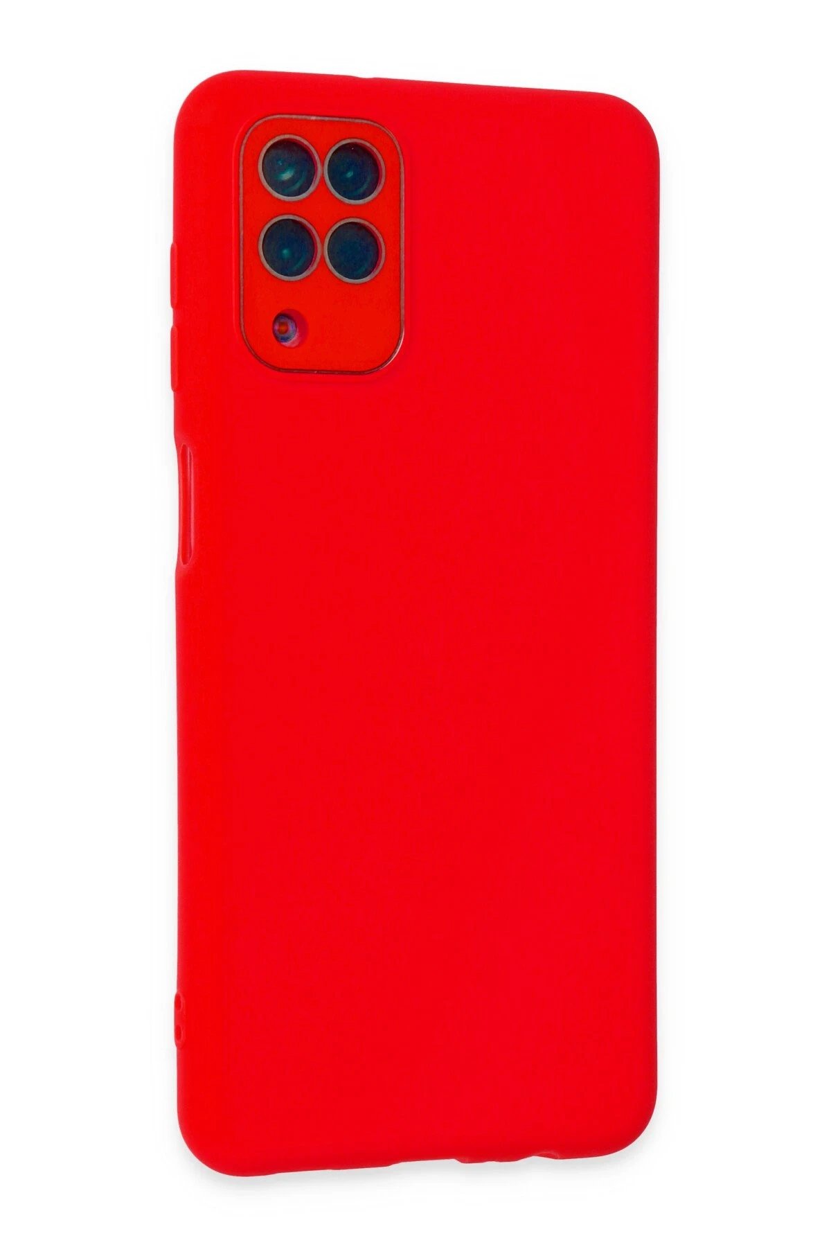 Newface Samsung Galaxy A22 Kılıf Lansman Glass Kapak - Kırmızı