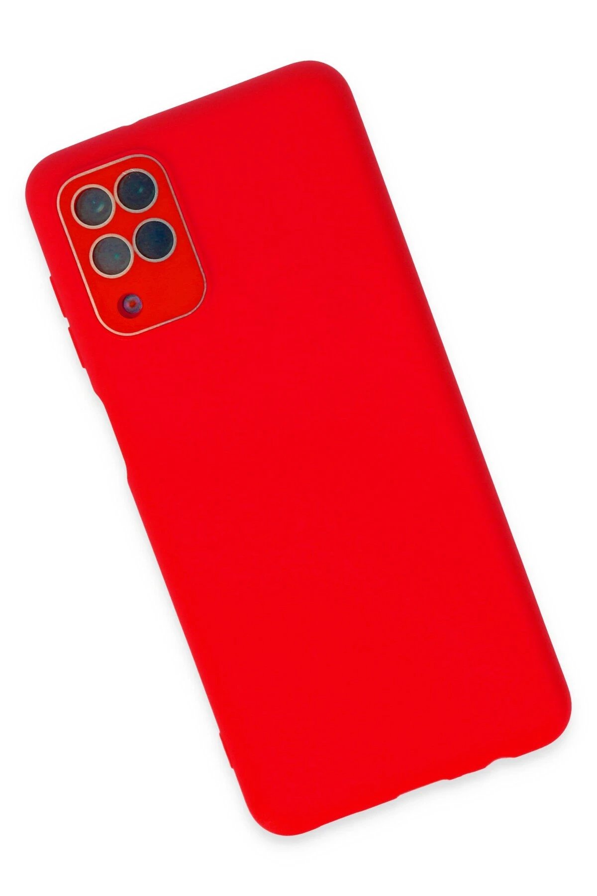 Newface Samsung Galaxy A22 Kılıf Lansman Glass Kapak - Kırmızı