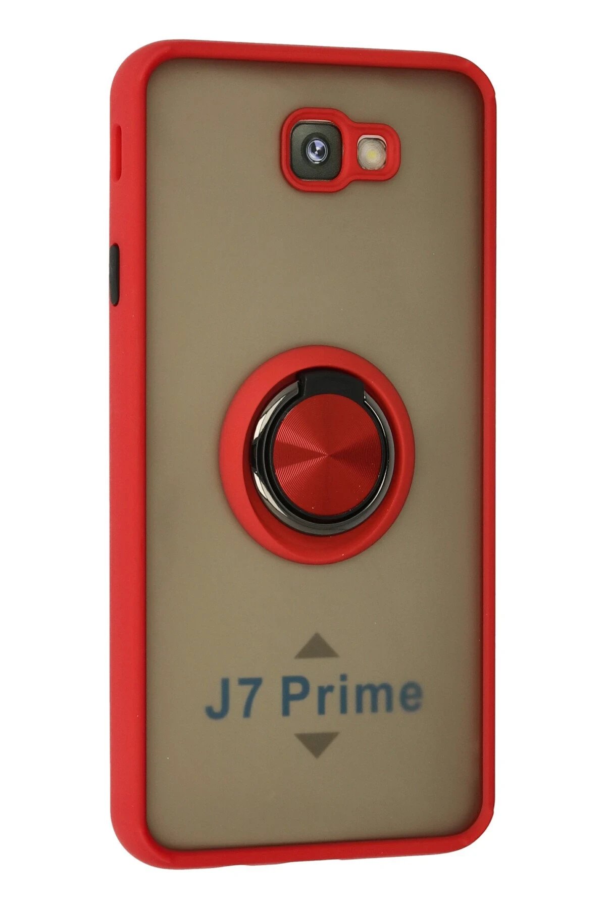 Newface Samsung Galaxy J7 Prime Kılıf Montreal Yüzüklü Silikon Kapak - Kırmızı