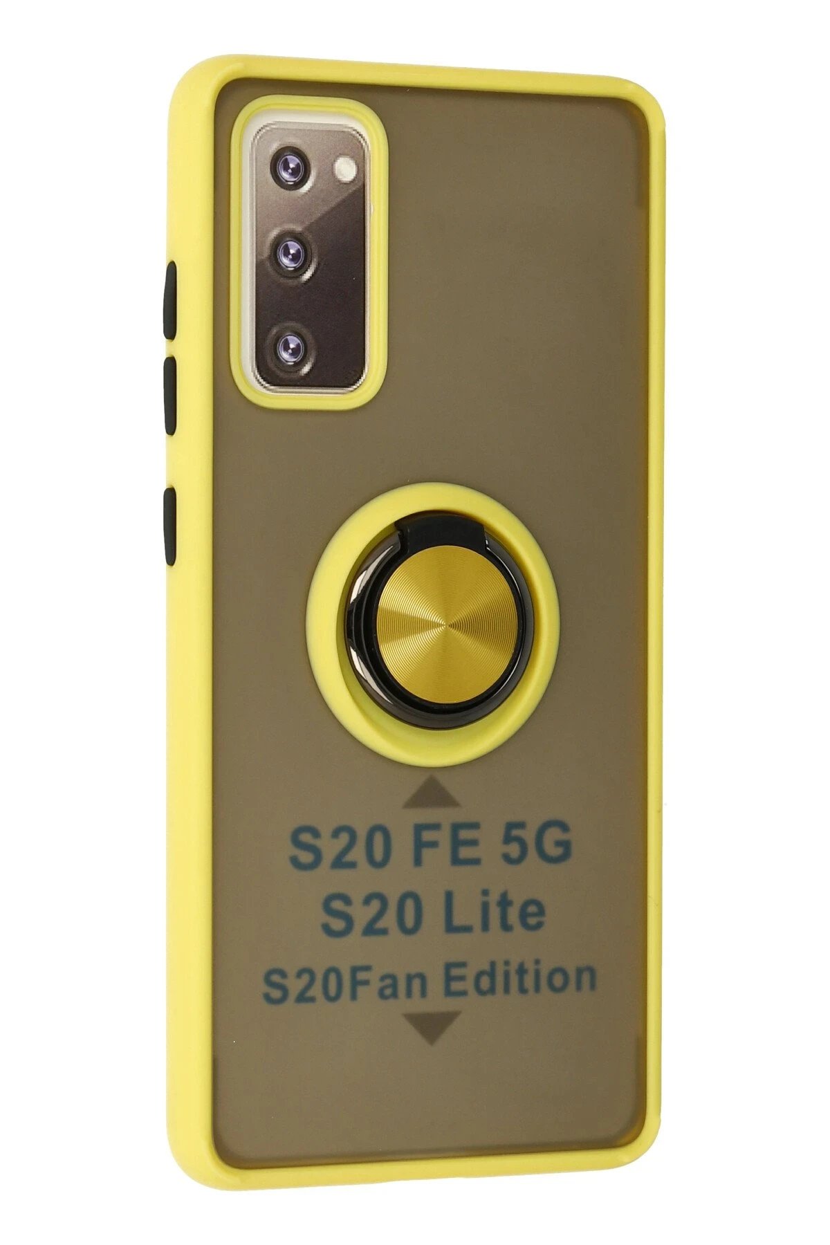 Newface Samsung Galaxy S20 FE Kılıf Montreal Yüzüklü Silikon Kapak - Sarı