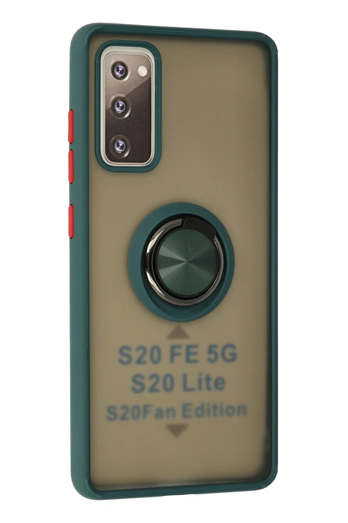 Newface Samsung Galaxy S20 FE Kılıf Montreal Yüzüklü Silikon Kapak - Yeşil