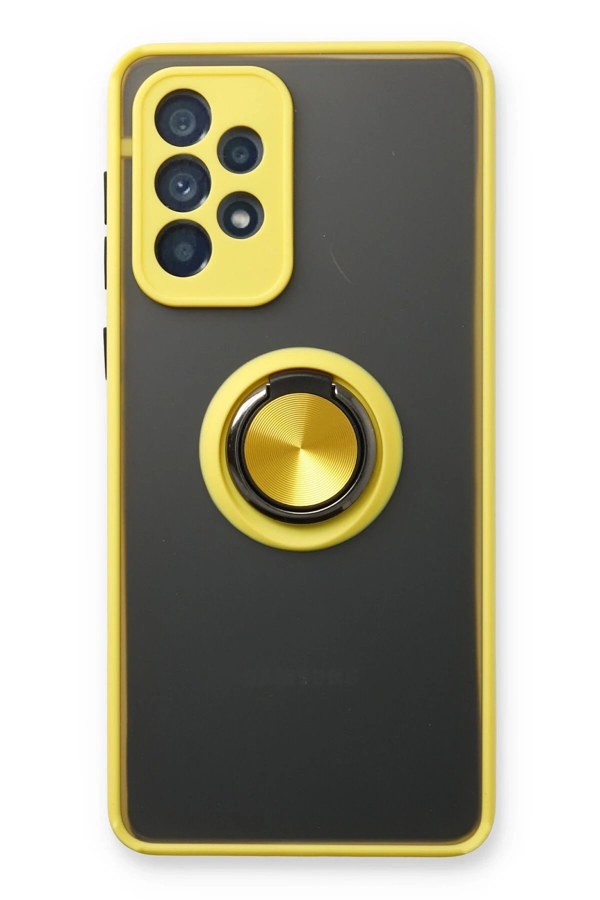 Newface Samsung Galaxy A13 4G Kılıf Montreal Yüzüklü Silikon Kapak - Sarı