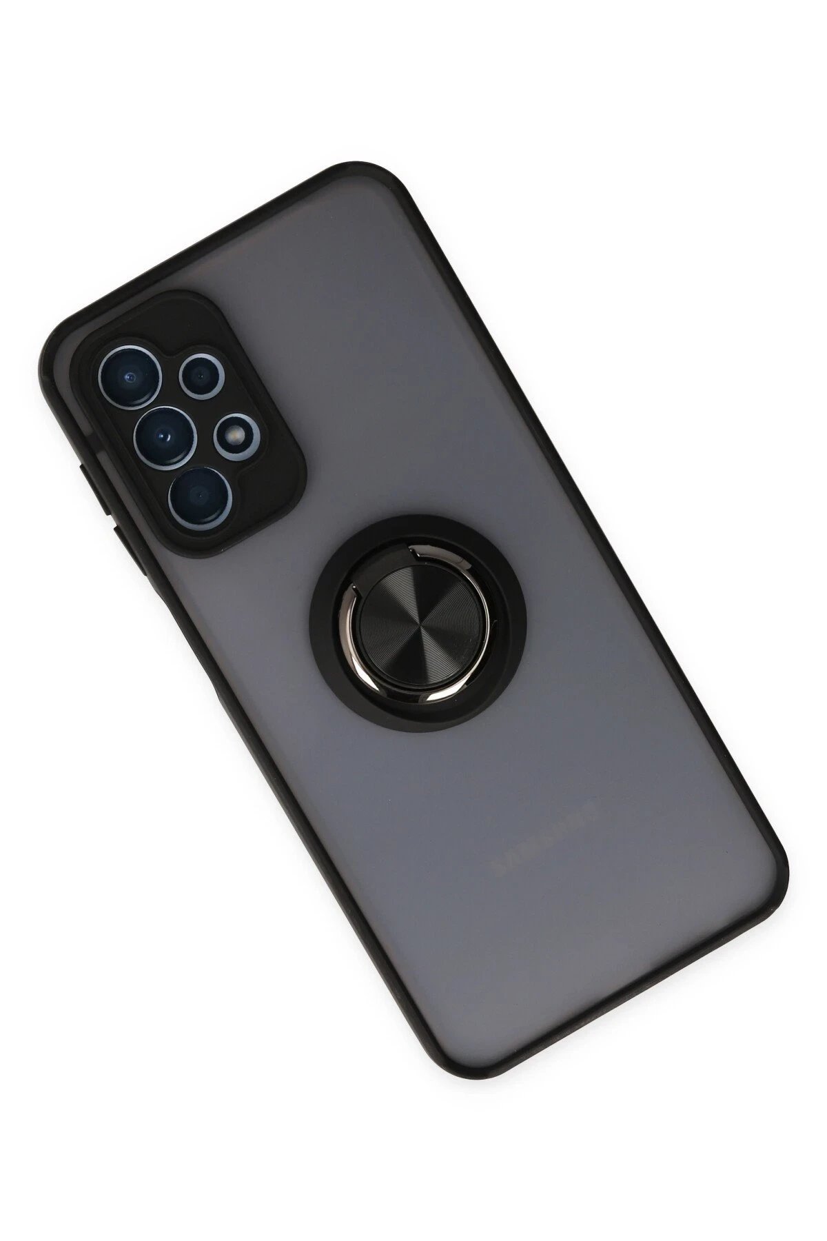 Newface Samsung Galaxy A23 4G Kılıf Montreal Yüzüklü Silikon Kapak - Siyah