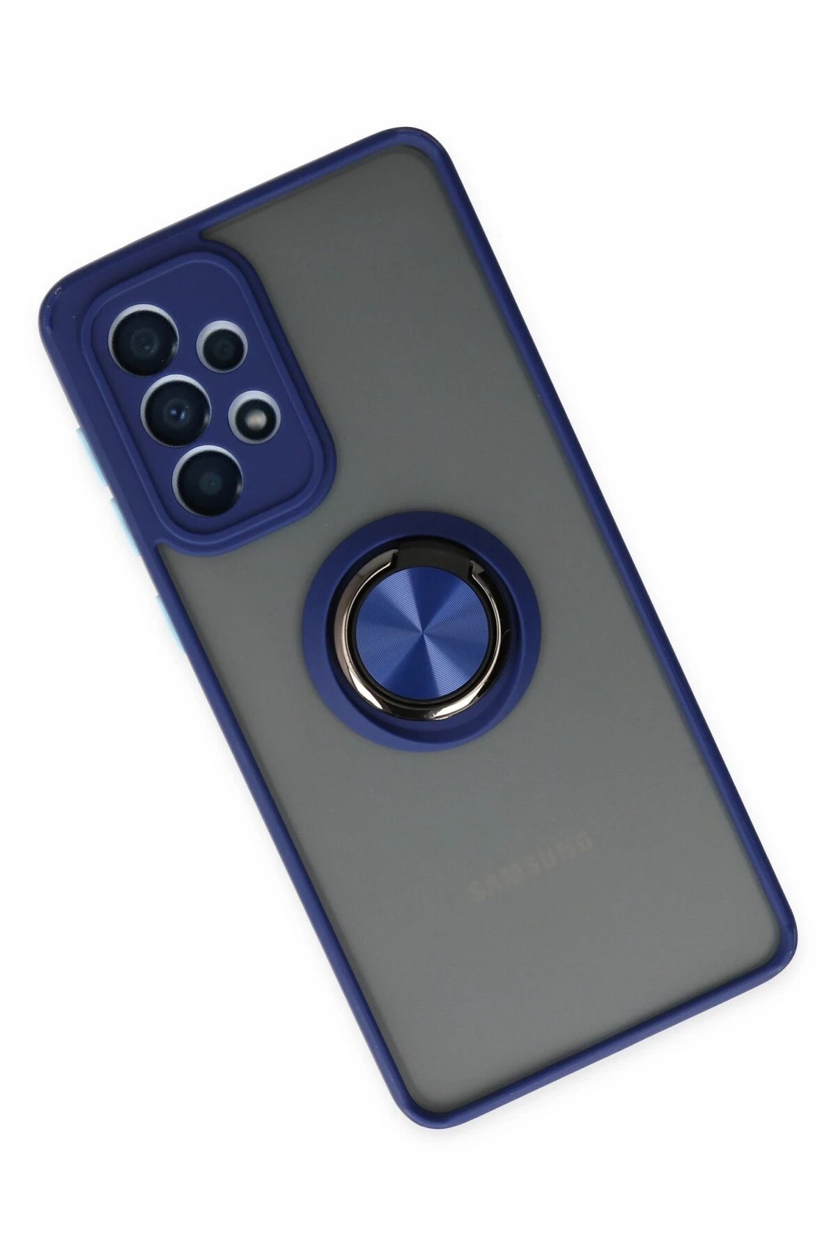 Newface Samsung Galaxy A33 5G Kılıf Montreal Yüzüklü Silikon Kapak - Lacivert