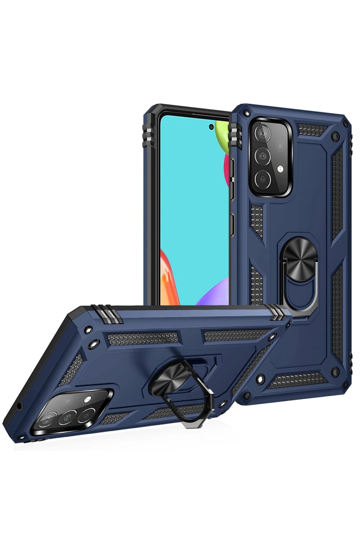 Newface Samsung Galaxy A33 5G Kılıf Sofya Yüzüklü Silikon Kapak - Lacivert