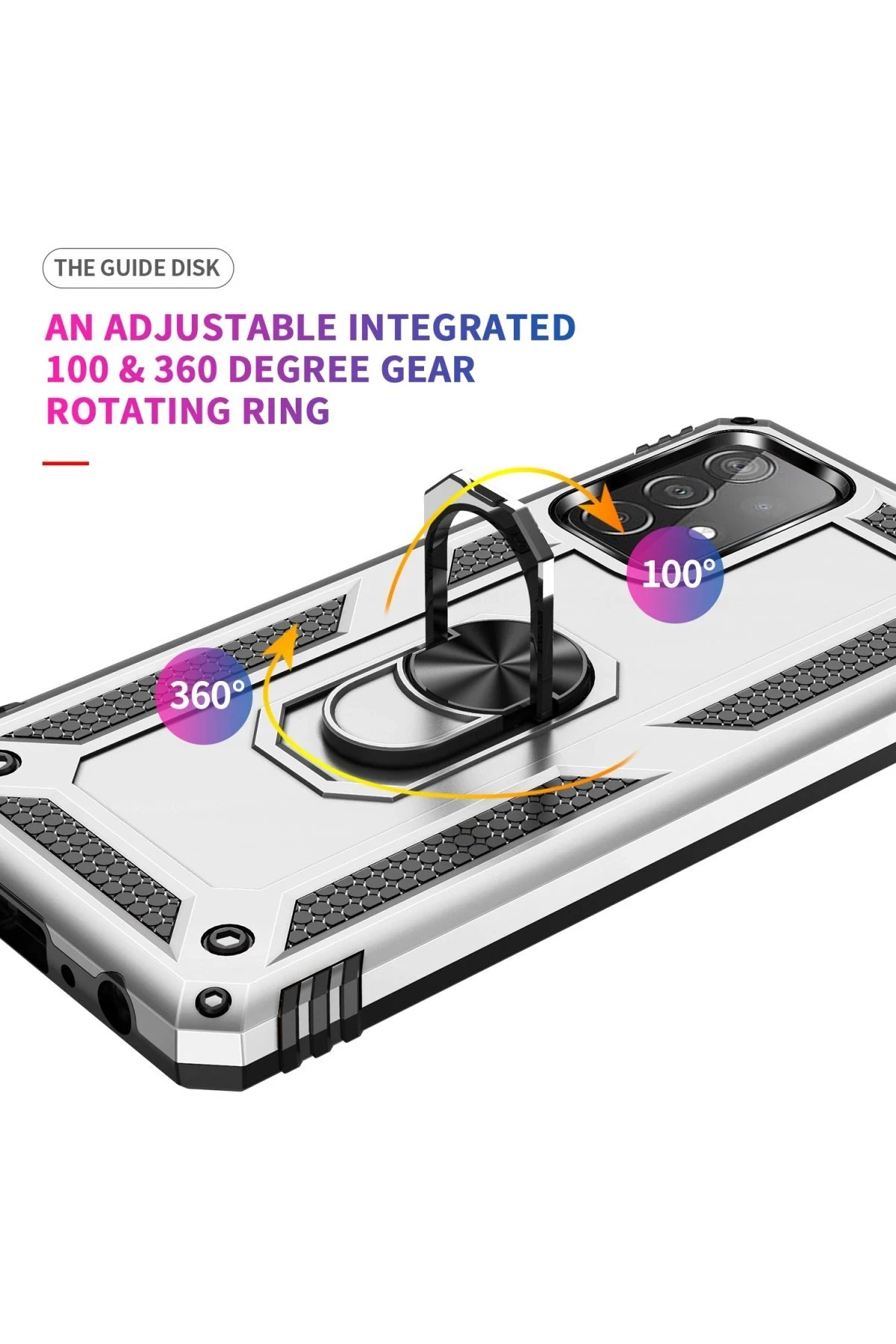 Newface Samsung Galaxy A53 5G Kılıf Sofya Yüzüklü Silikon Kapak - Gümüş