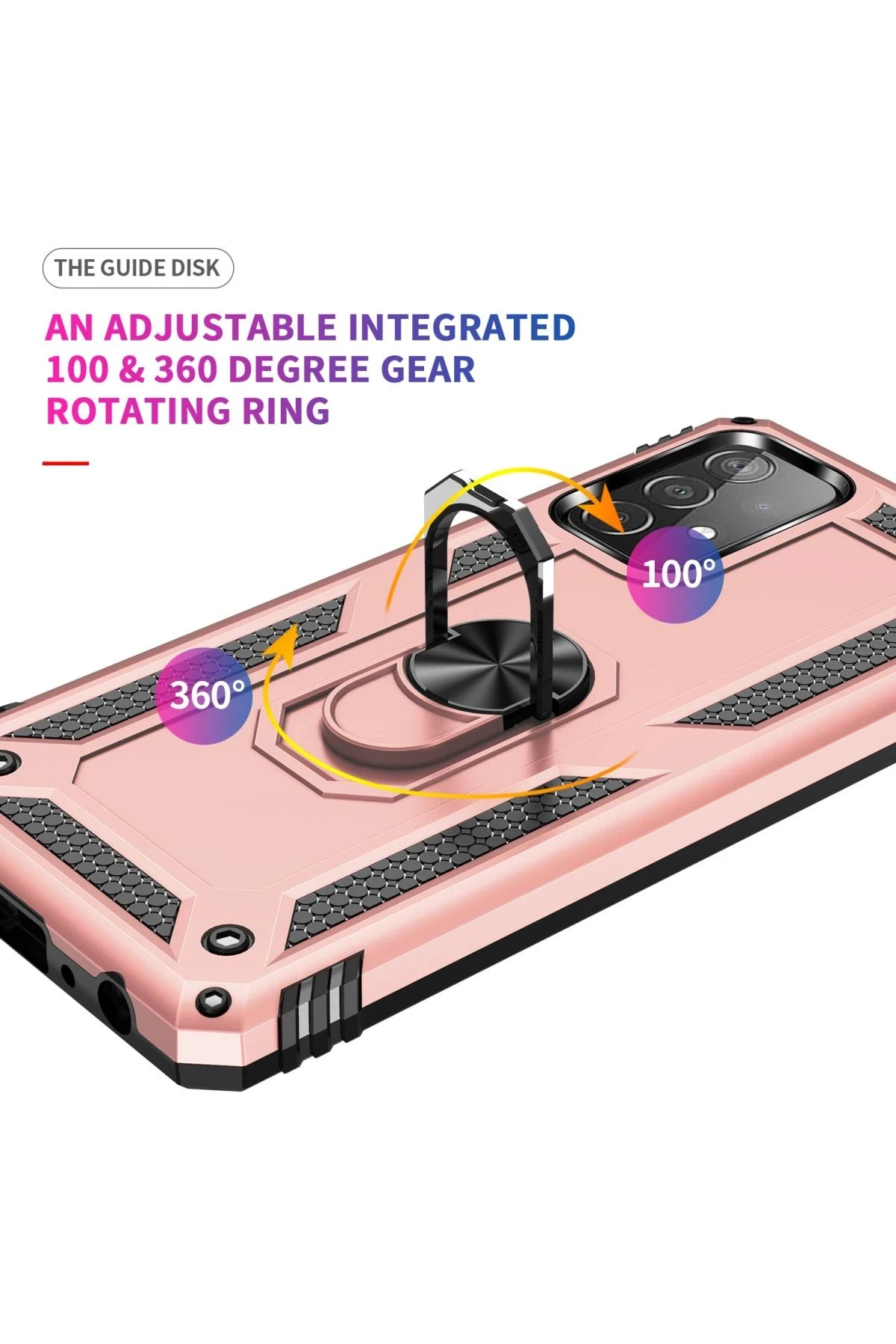 Newface Samsung Galaxy A53 5G Kılıf Sofya Yüzüklü Silikon Kapak - Rose