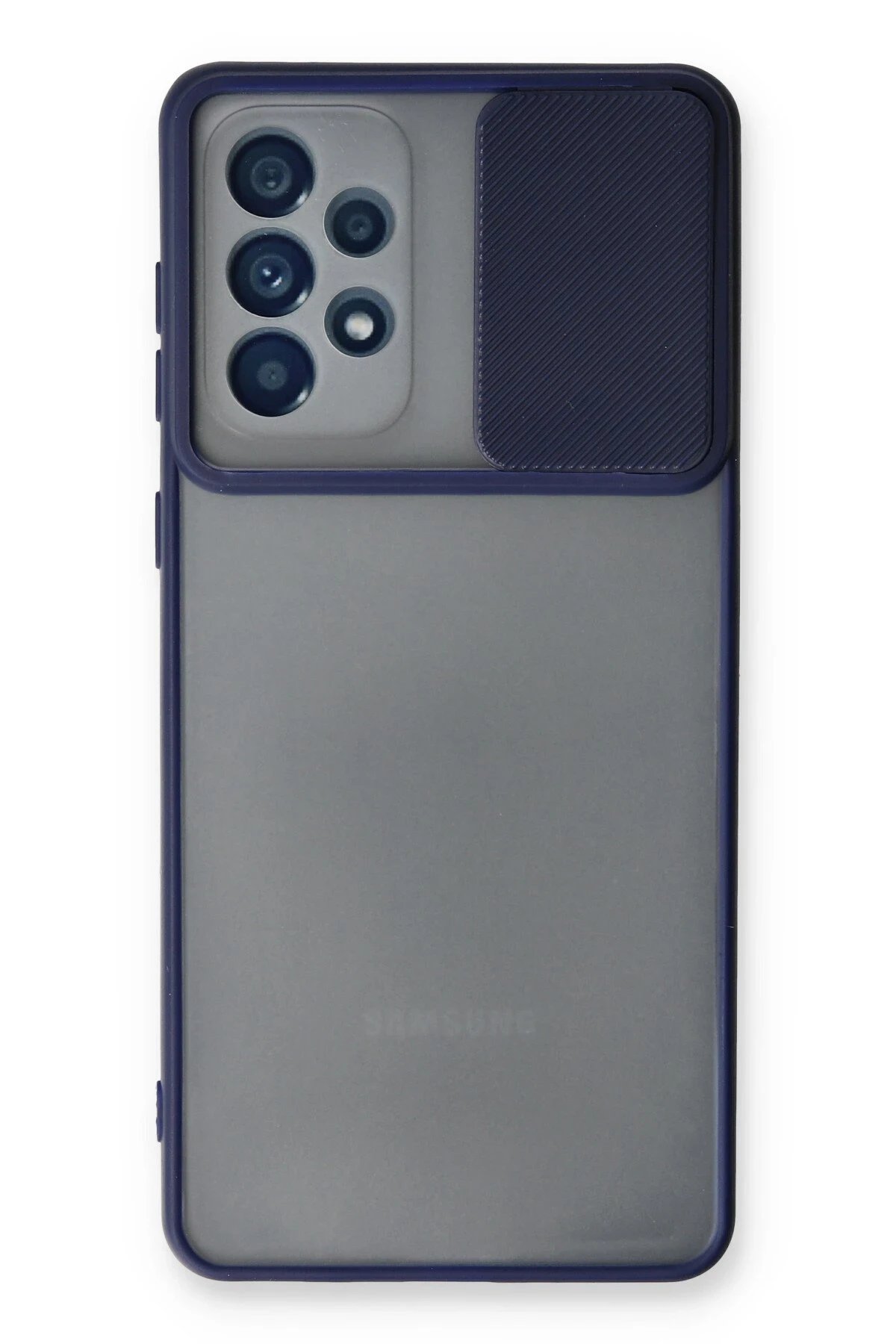 Newface Samsung Galaxy A53 5G Kılıf Palm Buzlu Kamera Sürgülü Silikon - Lacivert