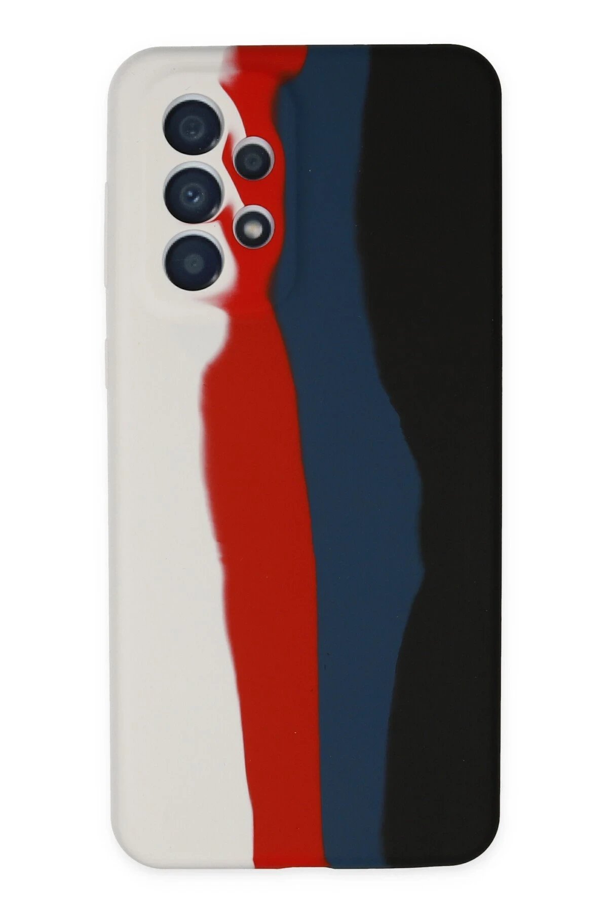 Newface Samsung Galaxy A53 5G Kılıf Ebruli Lansman Silikon - Beyaz-Siyah