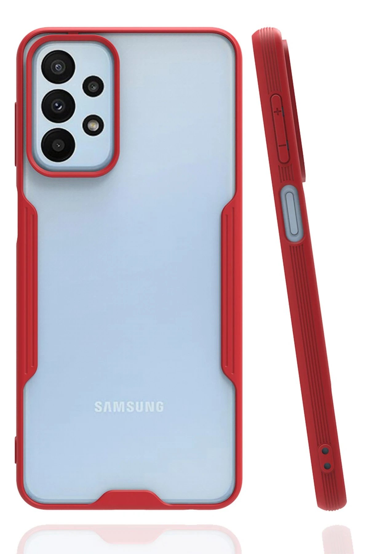 Newface Samsung Galaxy A23 4G Kılıf Platin Silikon - Kırmızı