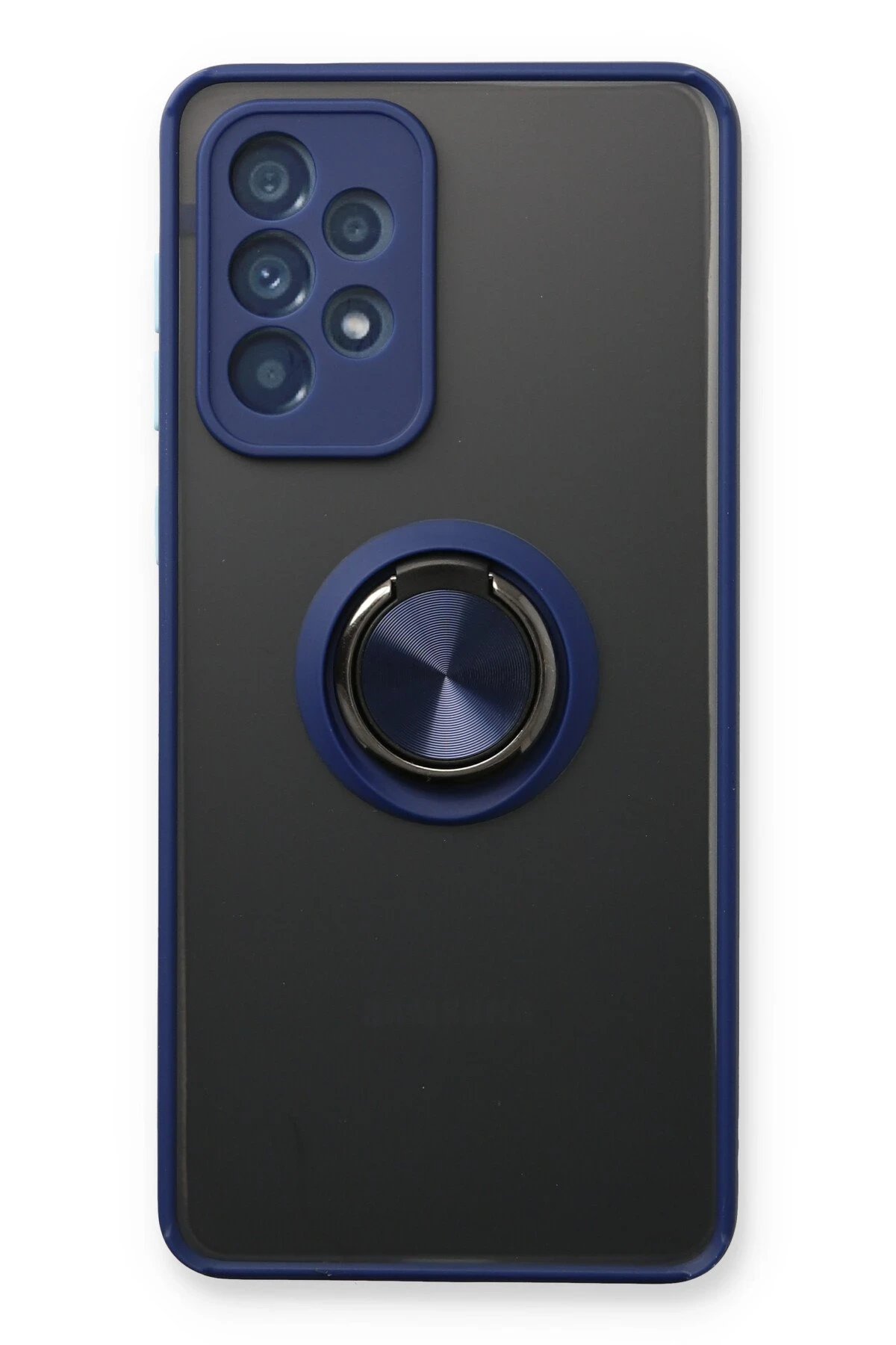 Newface Samsung Galaxy A73 5G Kılıf Montreal Yüzüklü Silikon Kapak - Lacivert