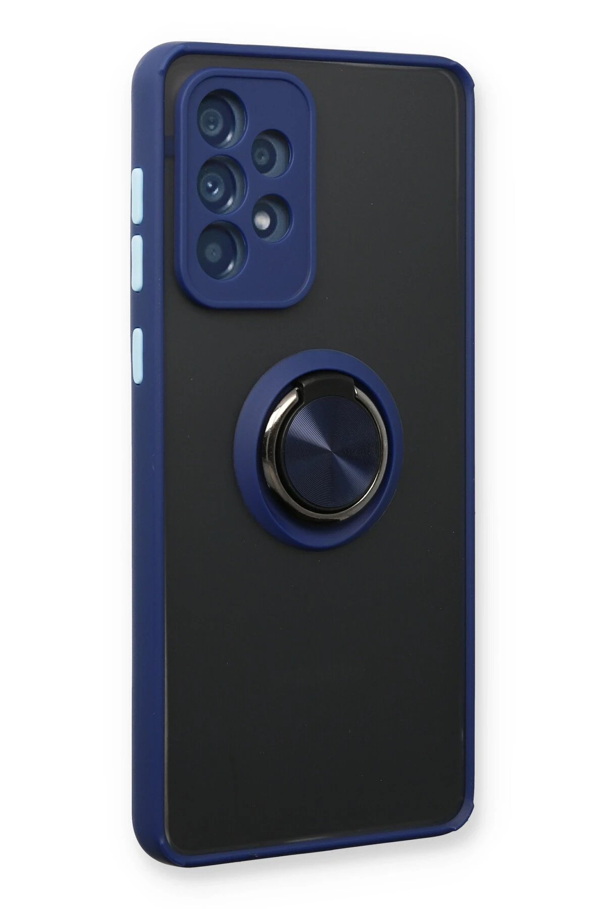 Newface Samsung Galaxy A73 5G Kılıf Montreal Yüzüklü Silikon Kapak - Lacivert