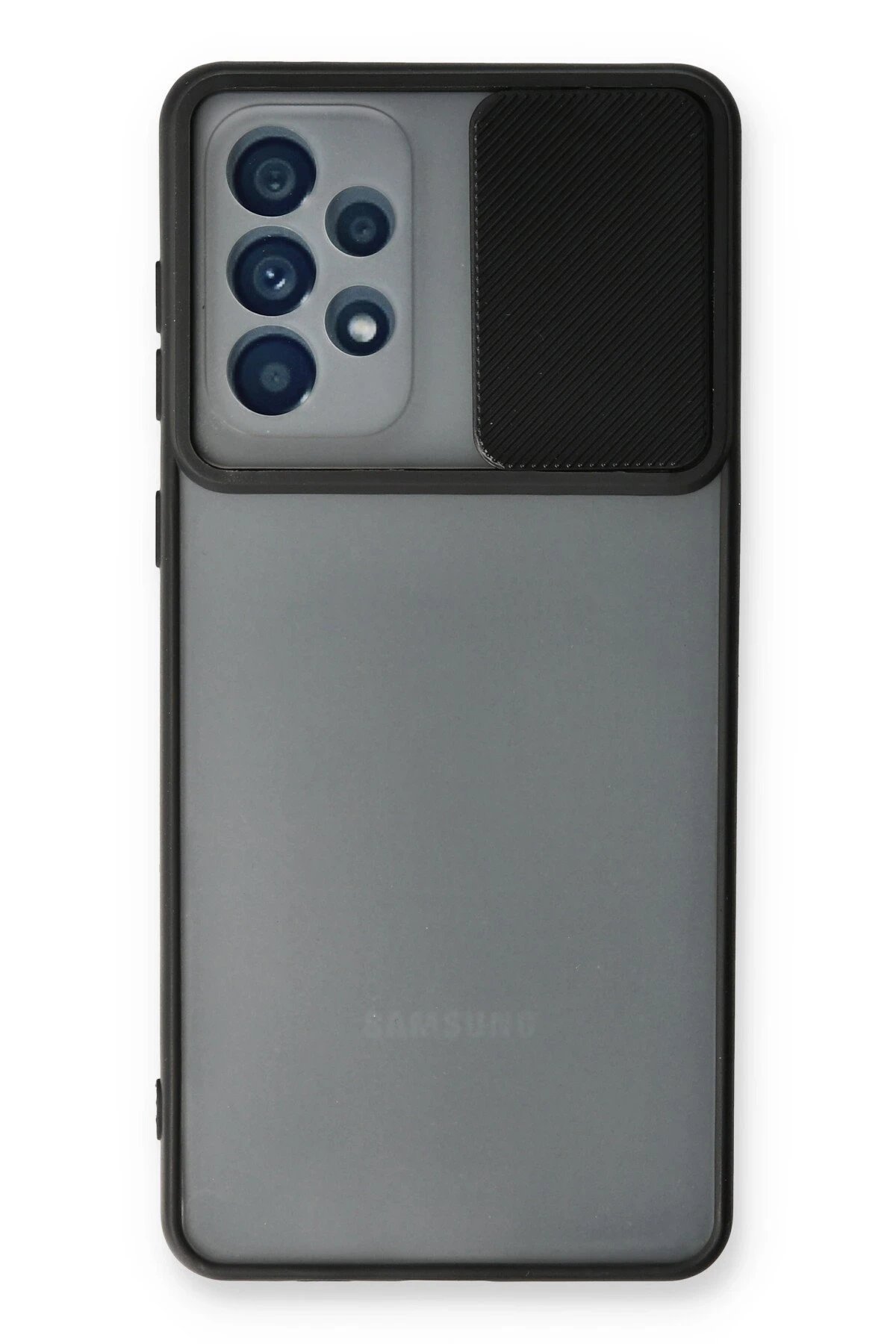 Newface Samsung Galaxy A73 5G Kılıf Palm Buzlu Kamera Sürgülü Silikon - Siyah