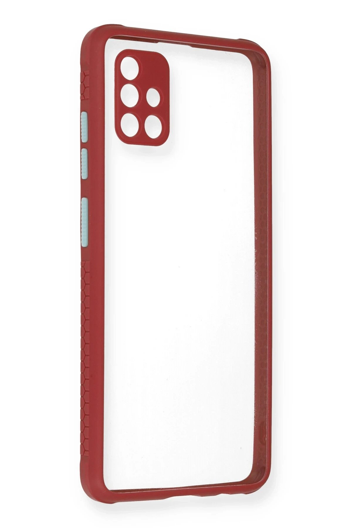 Newface Samsung Galaxy A51 Kılıf Miami Şeffaf Silikon - Fuşya