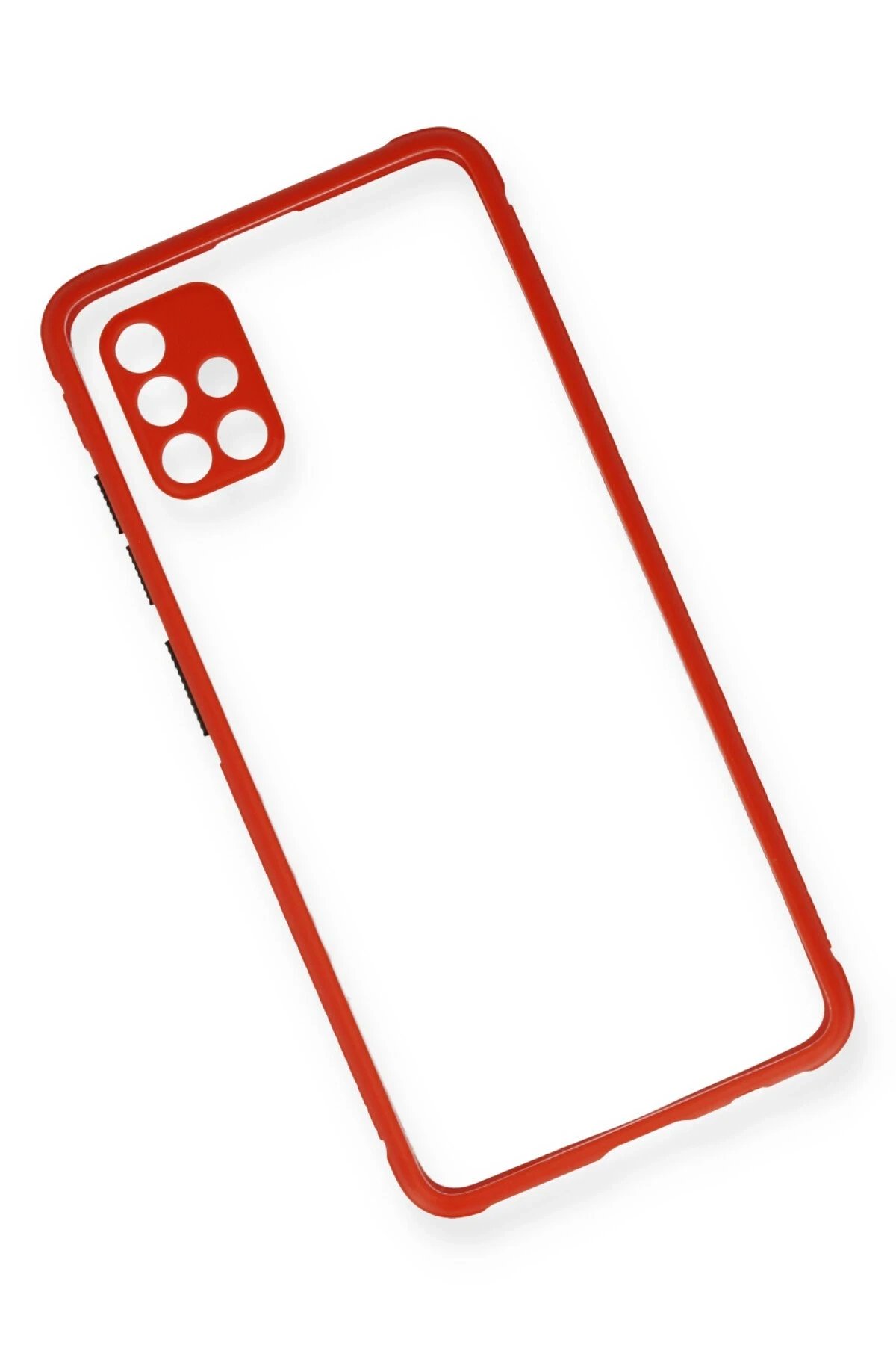 Newface Samsung Galaxy A71 Kılıf Miami Şeffaf Silikon - Kırmızı