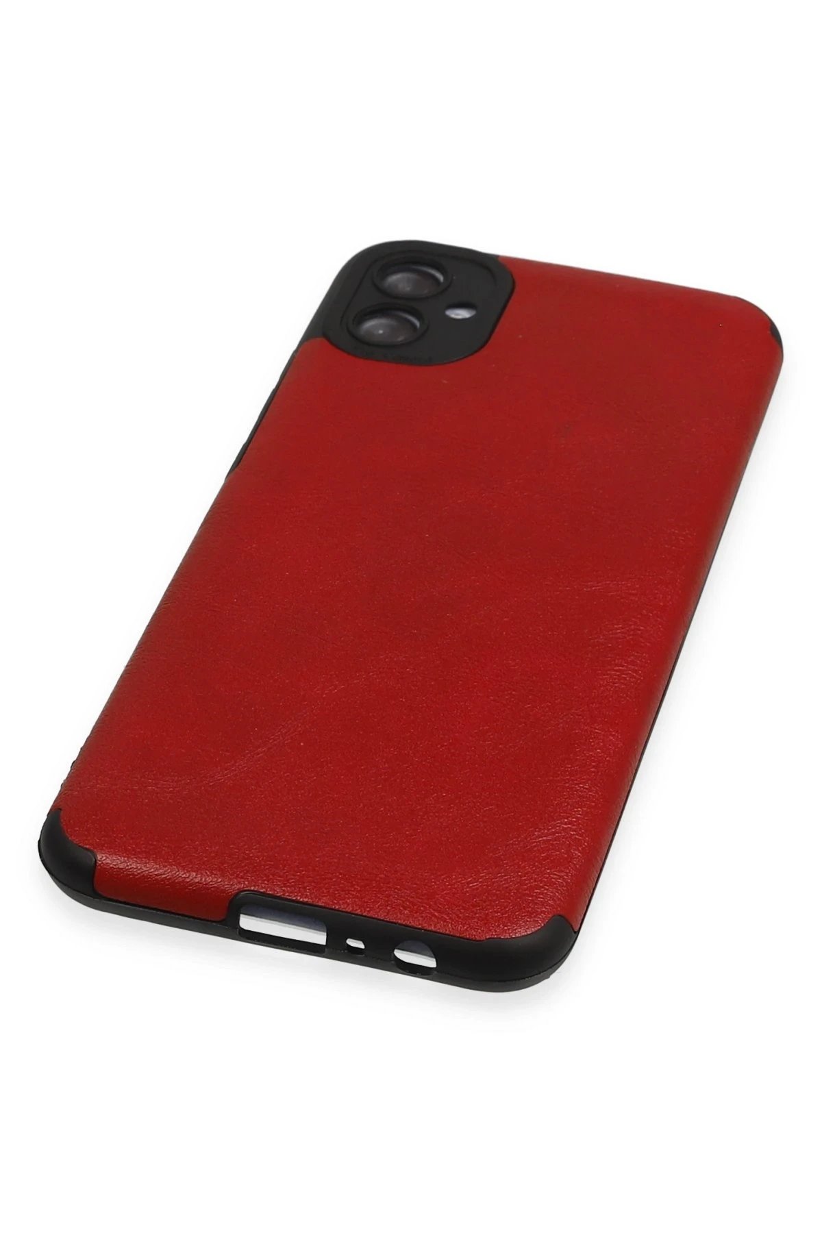 Newface Samsung Galaxy A04E Kılıf Loop Deri Silikon - Kırmızı