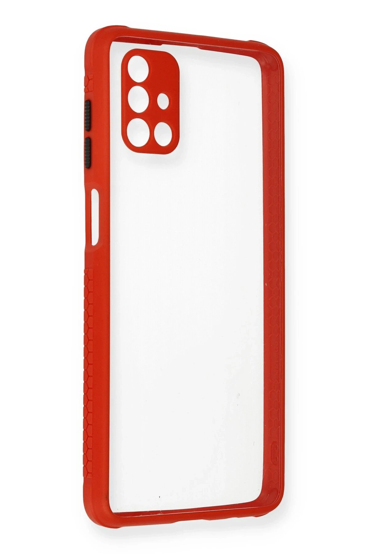 Newface Samsung Galaxy M51 Kılıf Miami Şeffaf Silikon - Kırmızı