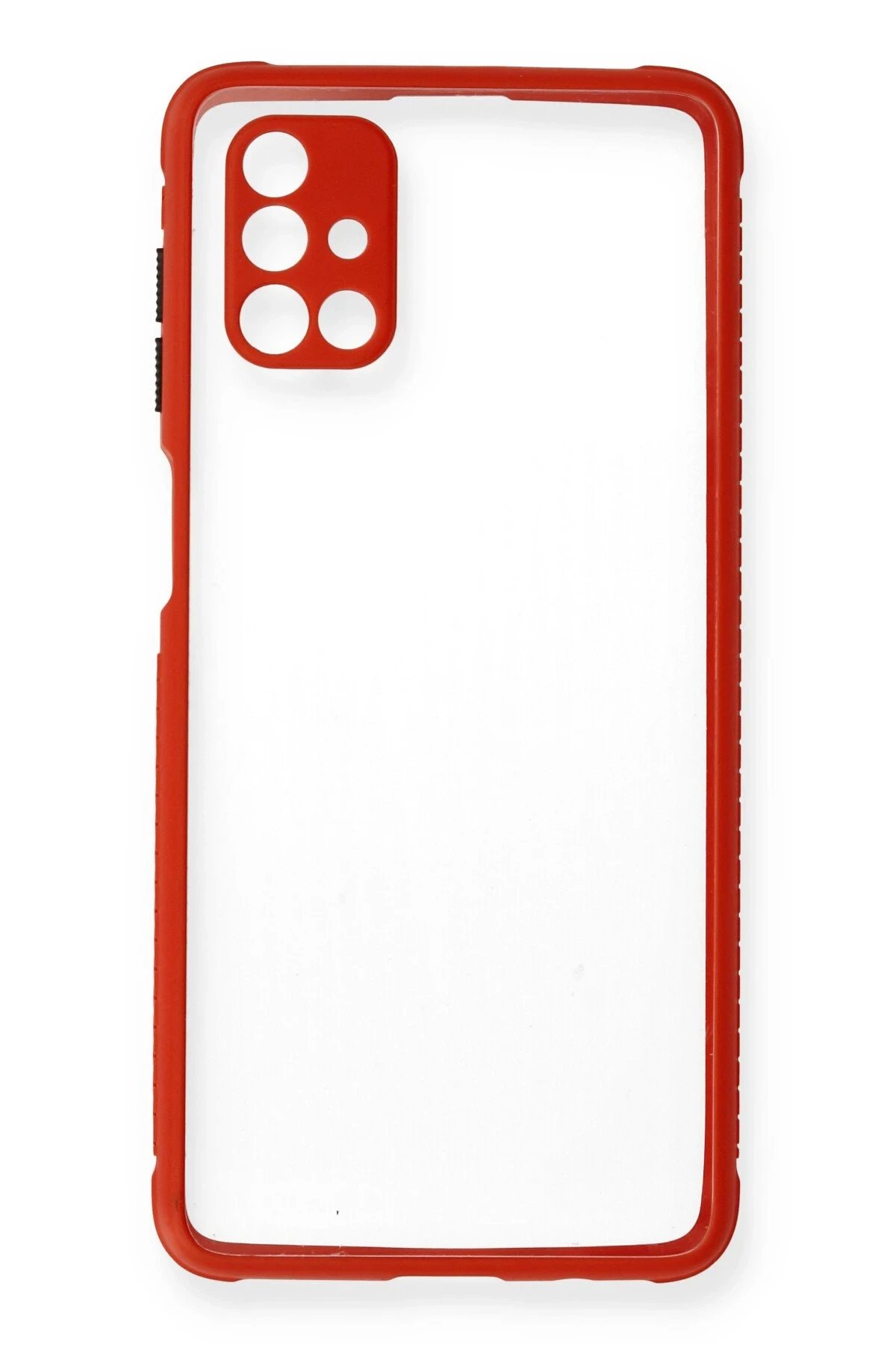 Newface Samsung Galaxy M51 Kılıf Miami Şeffaf Silikon - Kırmızı