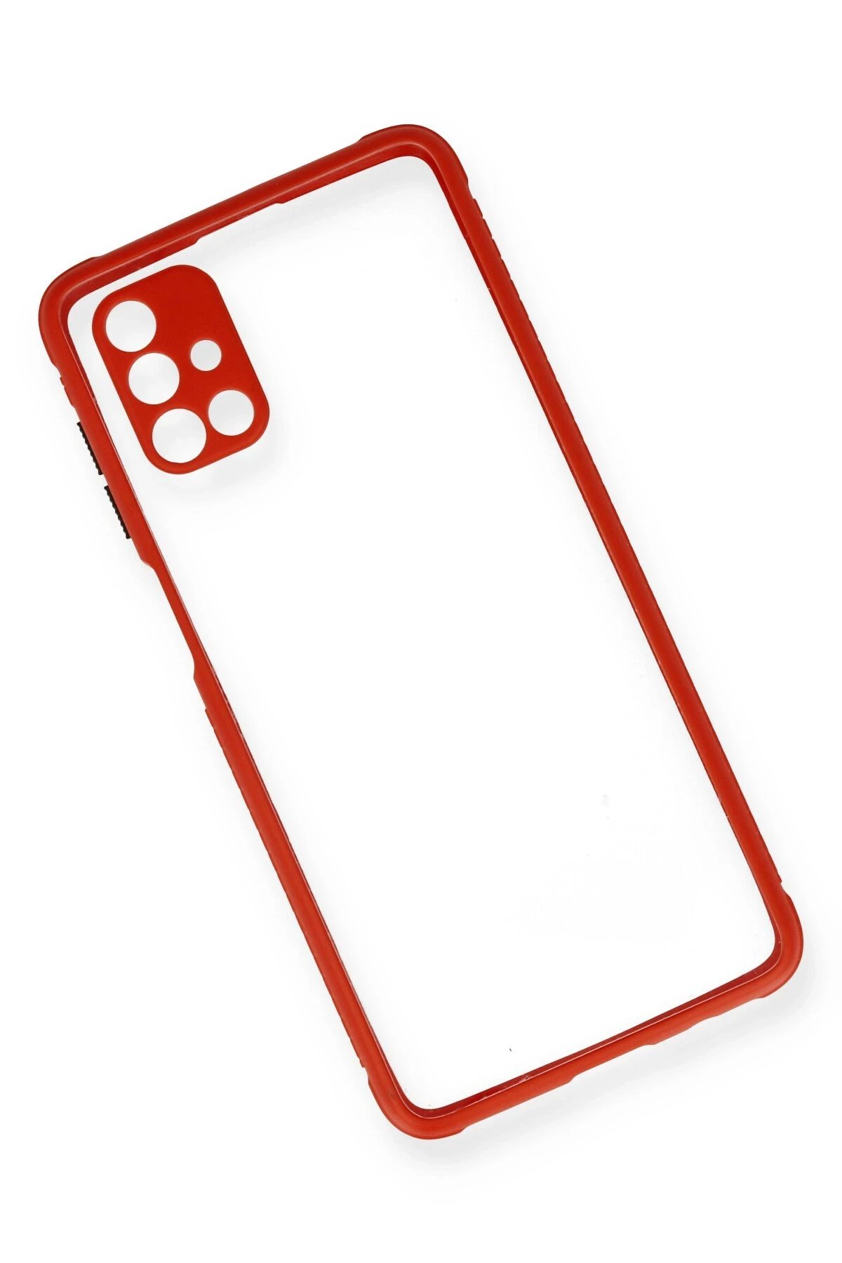 Newface Samsung Galaxy M51 Kılıf Miami Şeffaf Silikon - Kırmızı