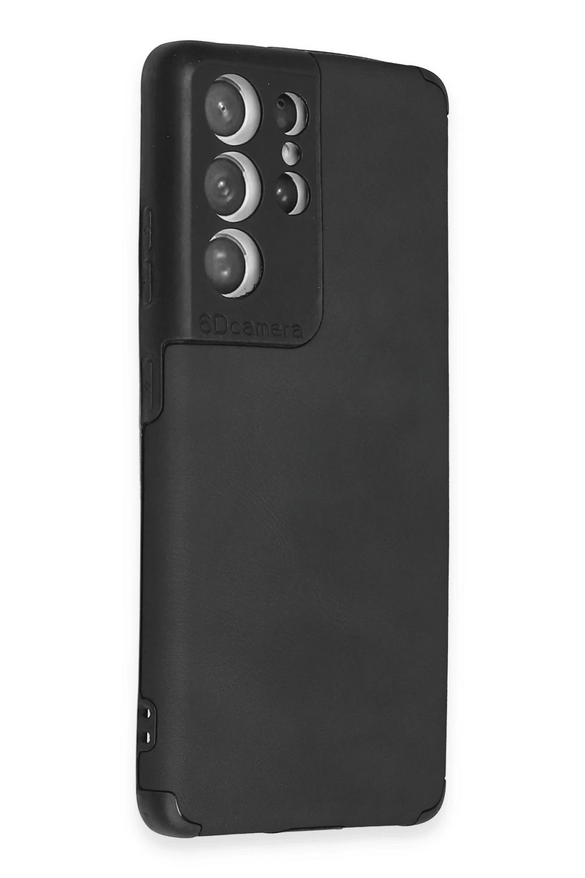 Newface Samsung Galaxy S21 Ultra Kılıf Loop Deri Silikon - Siyah