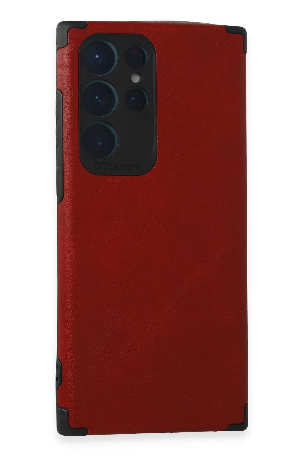 Newface Samsung Galaxy S22 Ultra Kılıf Loop Deri Silikon - Kırmızı